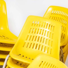 1970’s Classic Yellow Stacking Italian Bar Dining Chairs - Good Qty