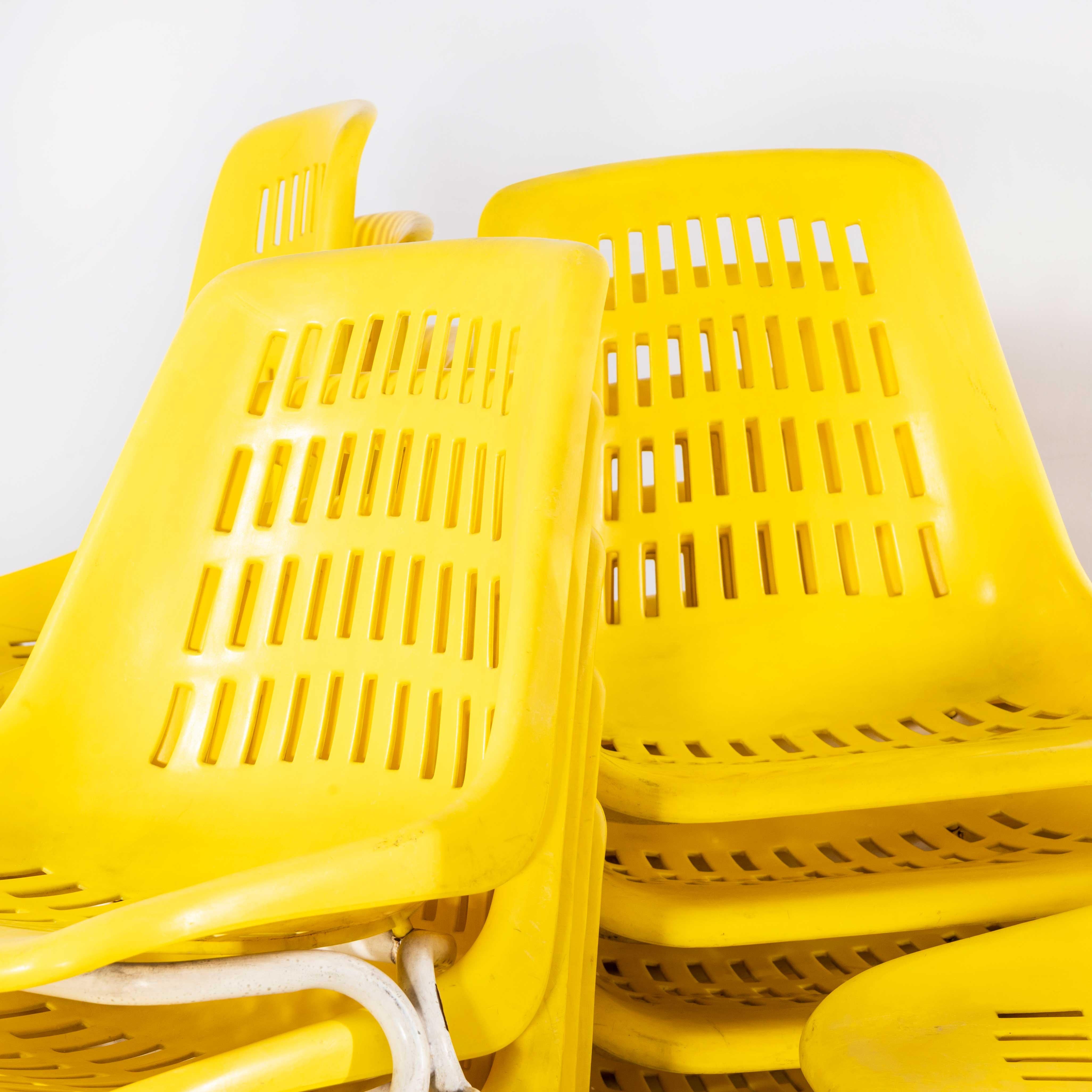 1970’s Classic Yellow Stacking Italian Bar Dining Chairs - Good Qty For Sale 4