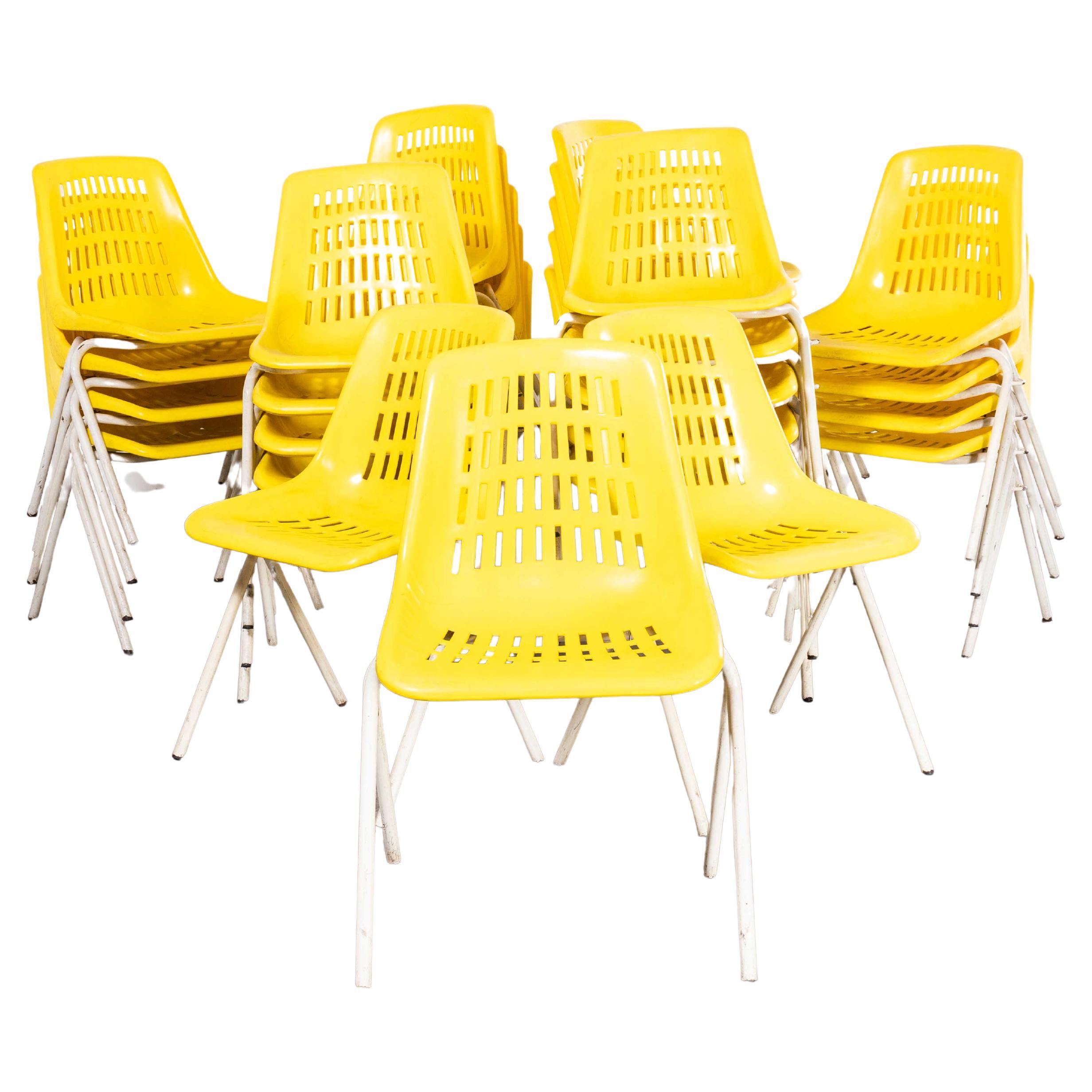 1970’s Classic Yellow Stacking Italian Bar Dining Chairs - Good Qty For Sale