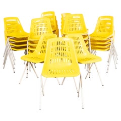 1970’s Classic Yellow Stacking Italian Bar Dining Chairs - Good Qty
