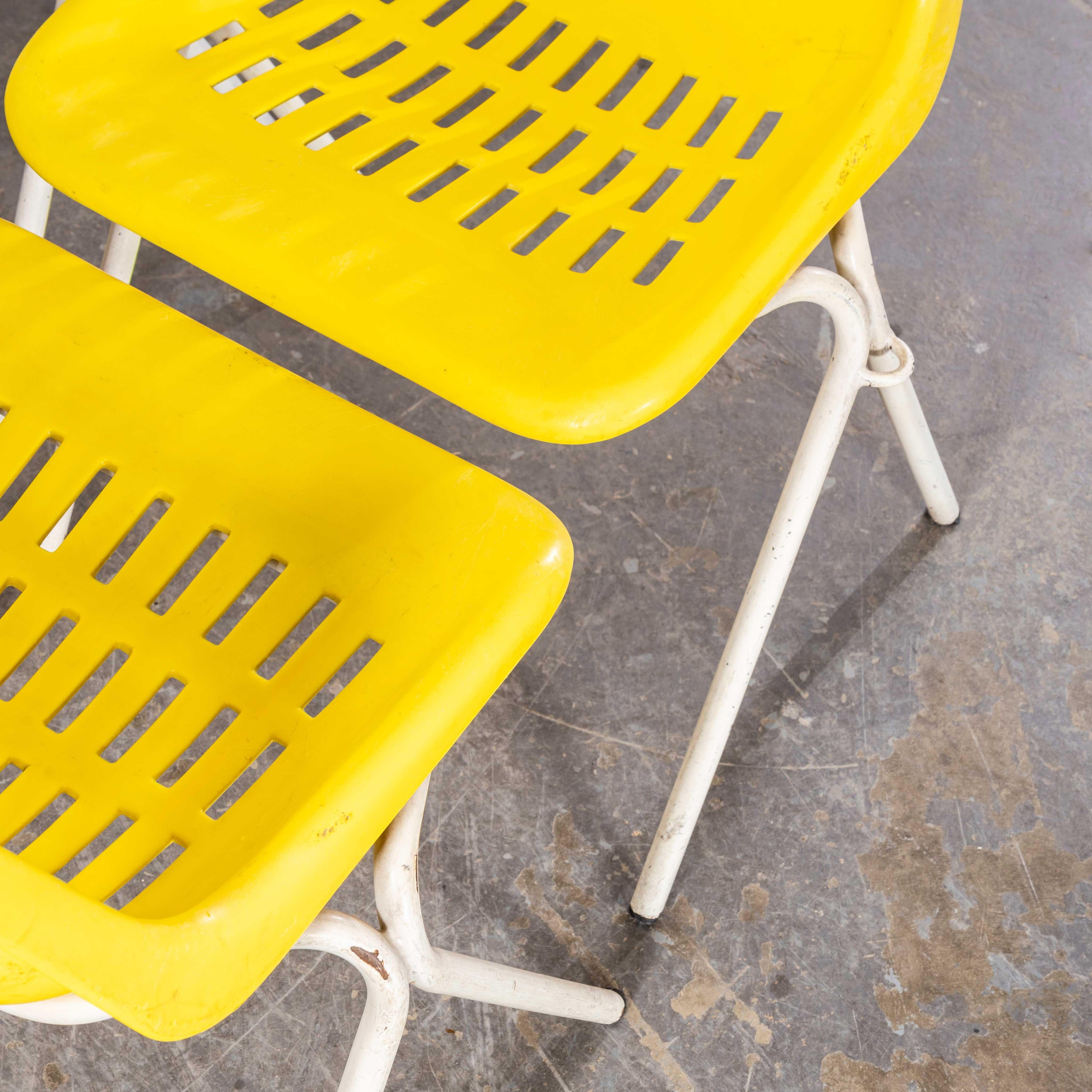 1970’s Classic Yellow Stacking Italian Bar Dining Chairs - Set Of Four For Sale 2