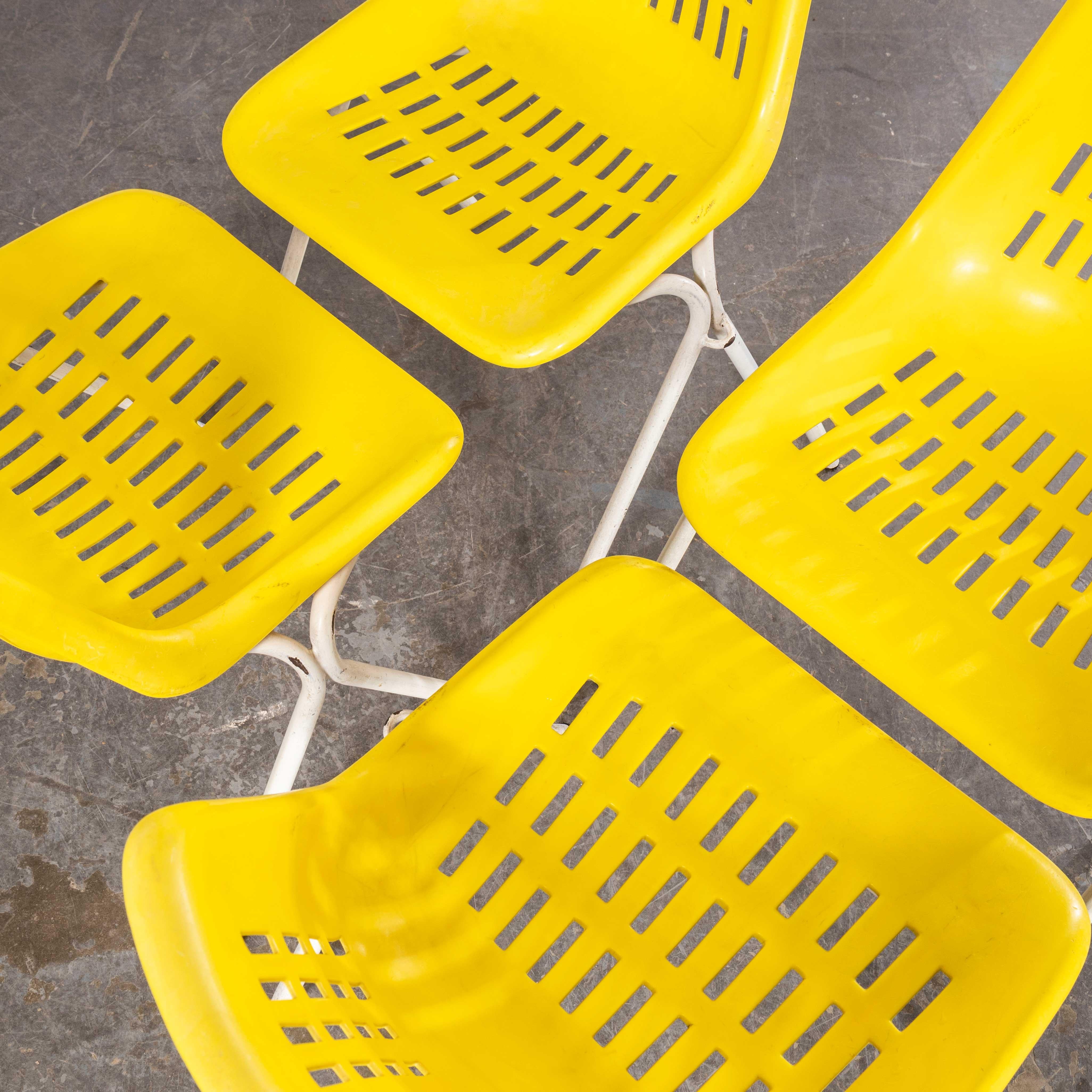 1970’s Classic Yellow Stacking Italian Bar Dining Chairs - Set Of Four For Sale 4