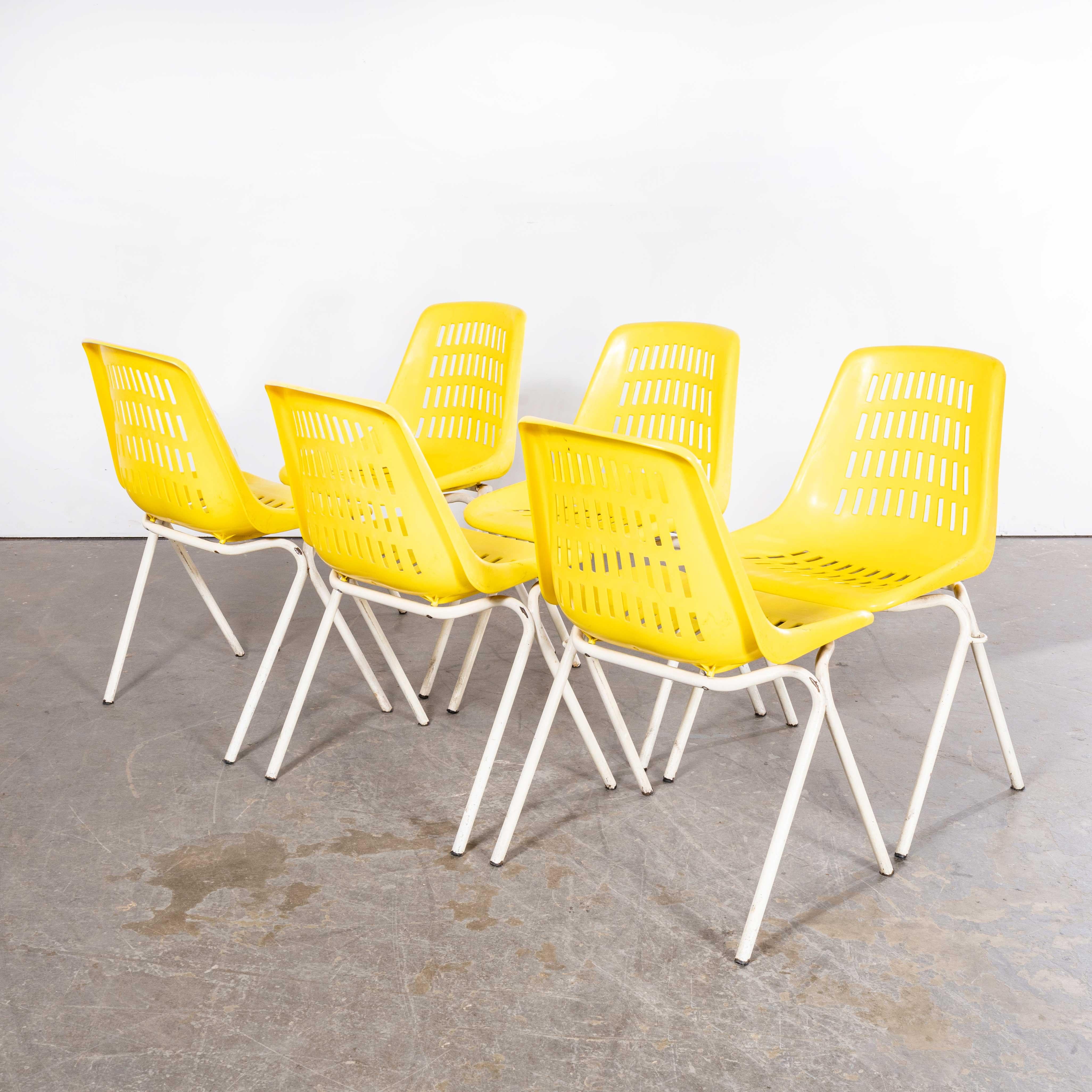 1970’s Classic Yellow Stacking Italian Bar Dining Chairs - Set Of Six For Sale 6