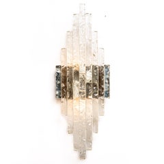 Appliques en verre de Murano transparent des années 1970 par Poliarte