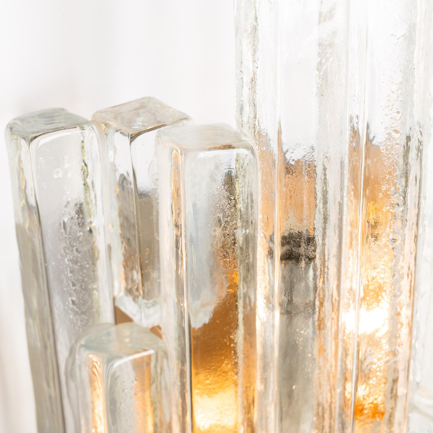 20th Century 1970s Clear Murano Glass Sconces by Poliarte
