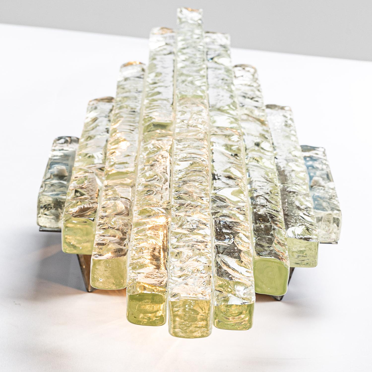 20th Century 1970s Clear Murano Glass Sconces by Poliarte For Sale