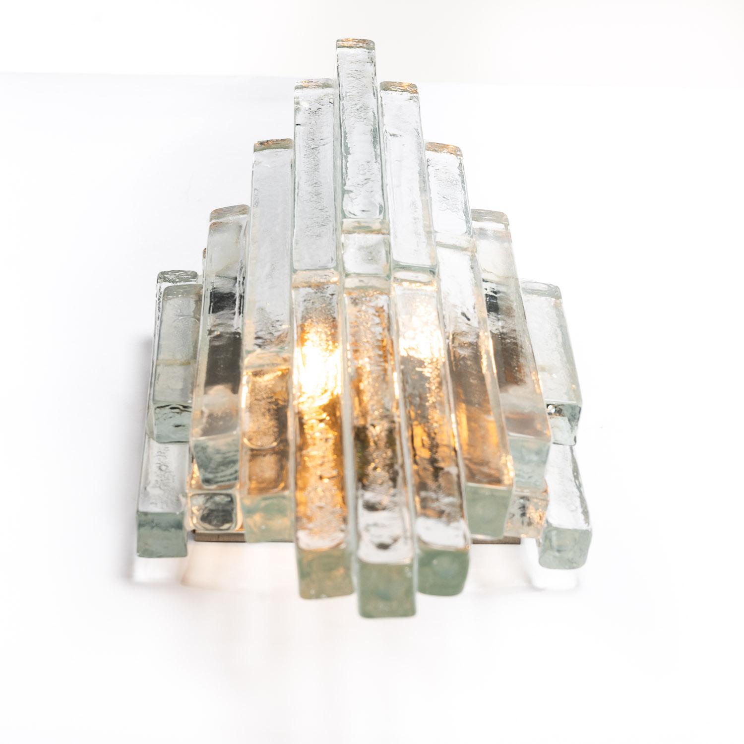 1970s Clear Murano Glass Sconces by Poliarte 1