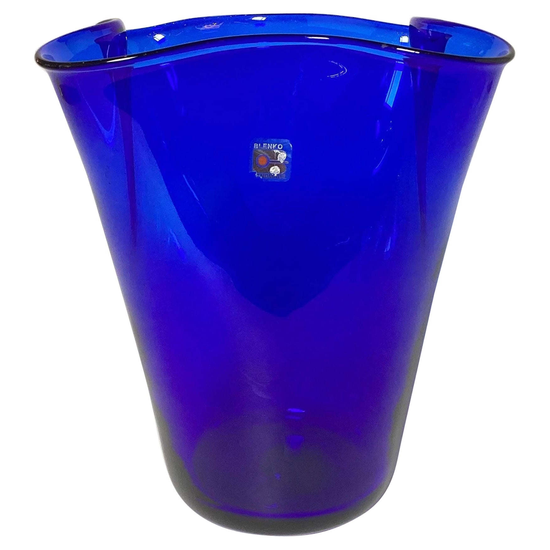 Vaso Blenko a balze blu cobalto del 1970 in vendita