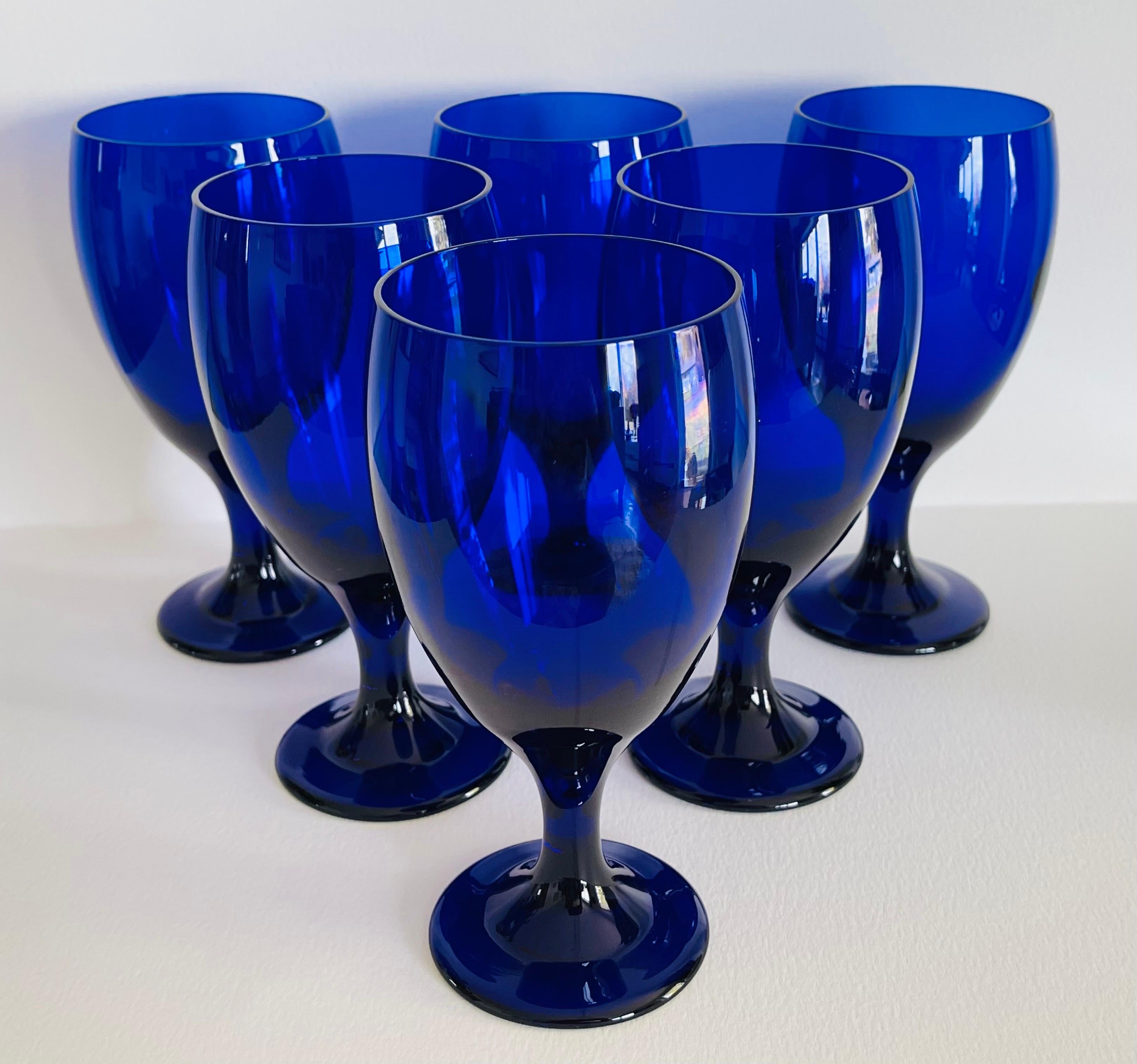 blue cobalt wine glasses