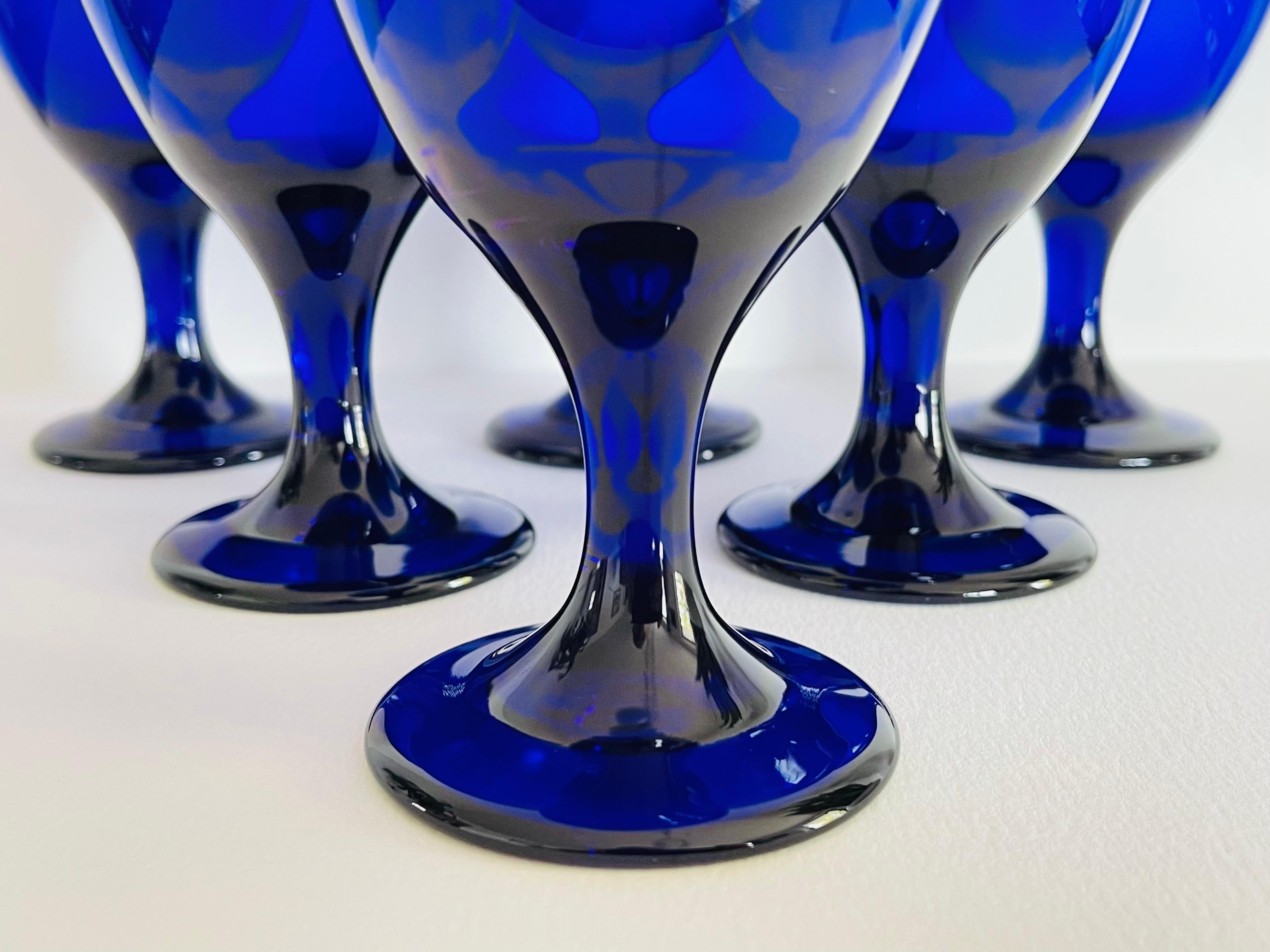 vintage cobalt blue goblets