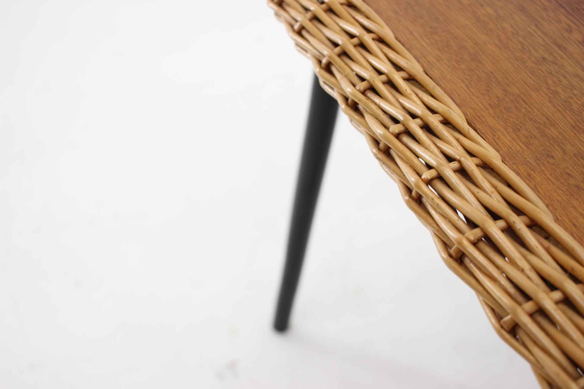 Late 20th Century 1970s Coffe Table with Rattan Edge, France For Sale
