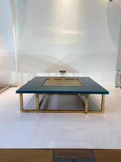 Alfredo Freda For Cittone Oggi Square Coffee Table Lacquered Brass 1970s Petti
