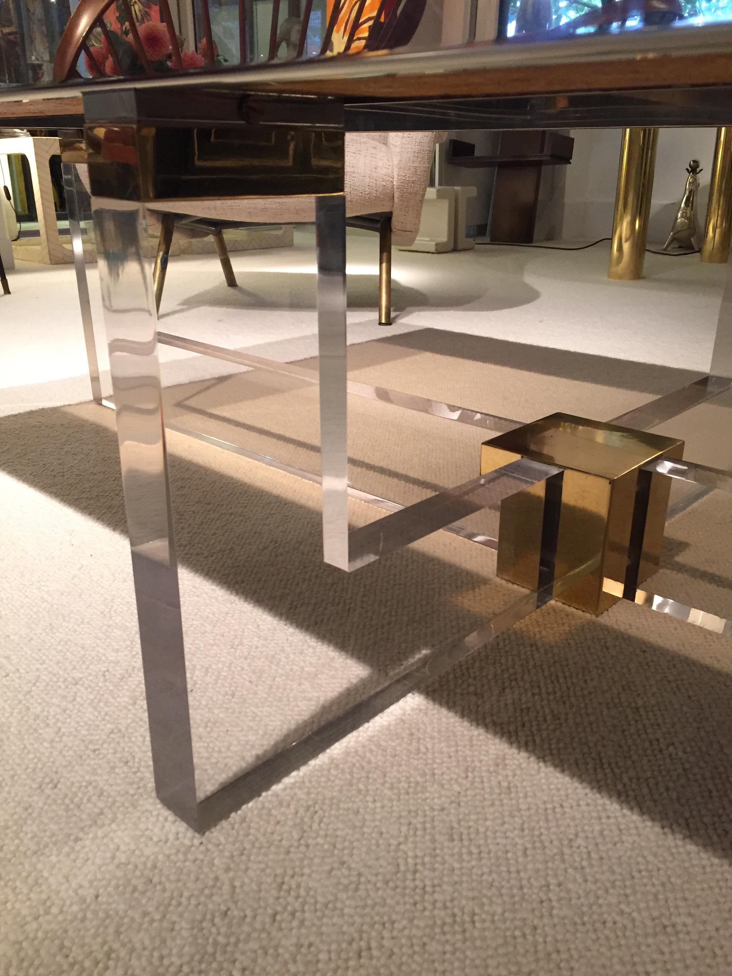 Brass 1970s Coffee Table by Maison Jansen