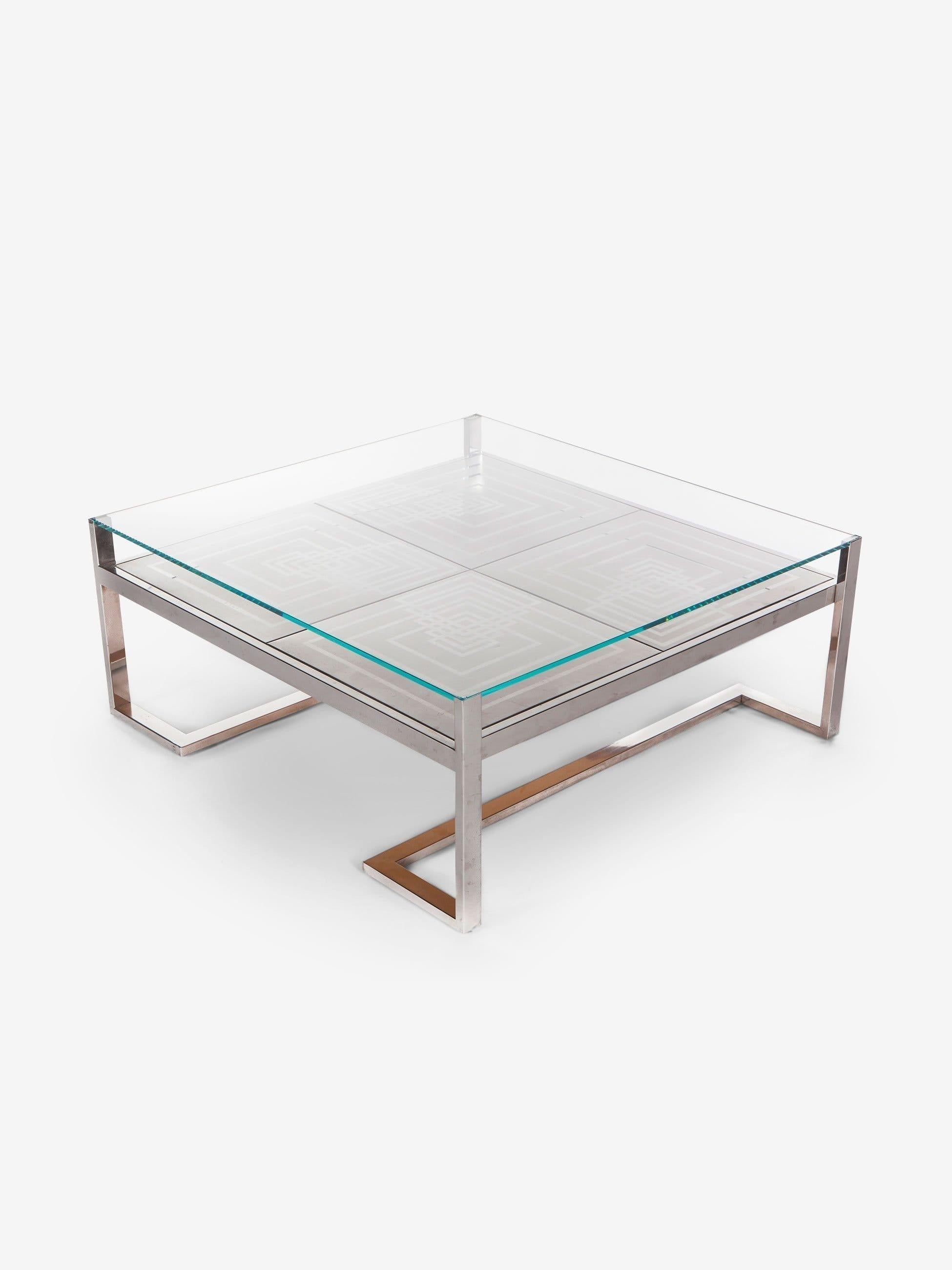 1970er Couchtisch von Romeo Rega (Edelstahl) im Angebot