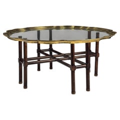 1970s coffee table with glass top