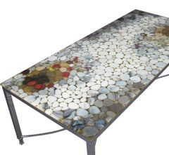 1970s Coffee Table With Natural Stone and Acrylic Top, Danish