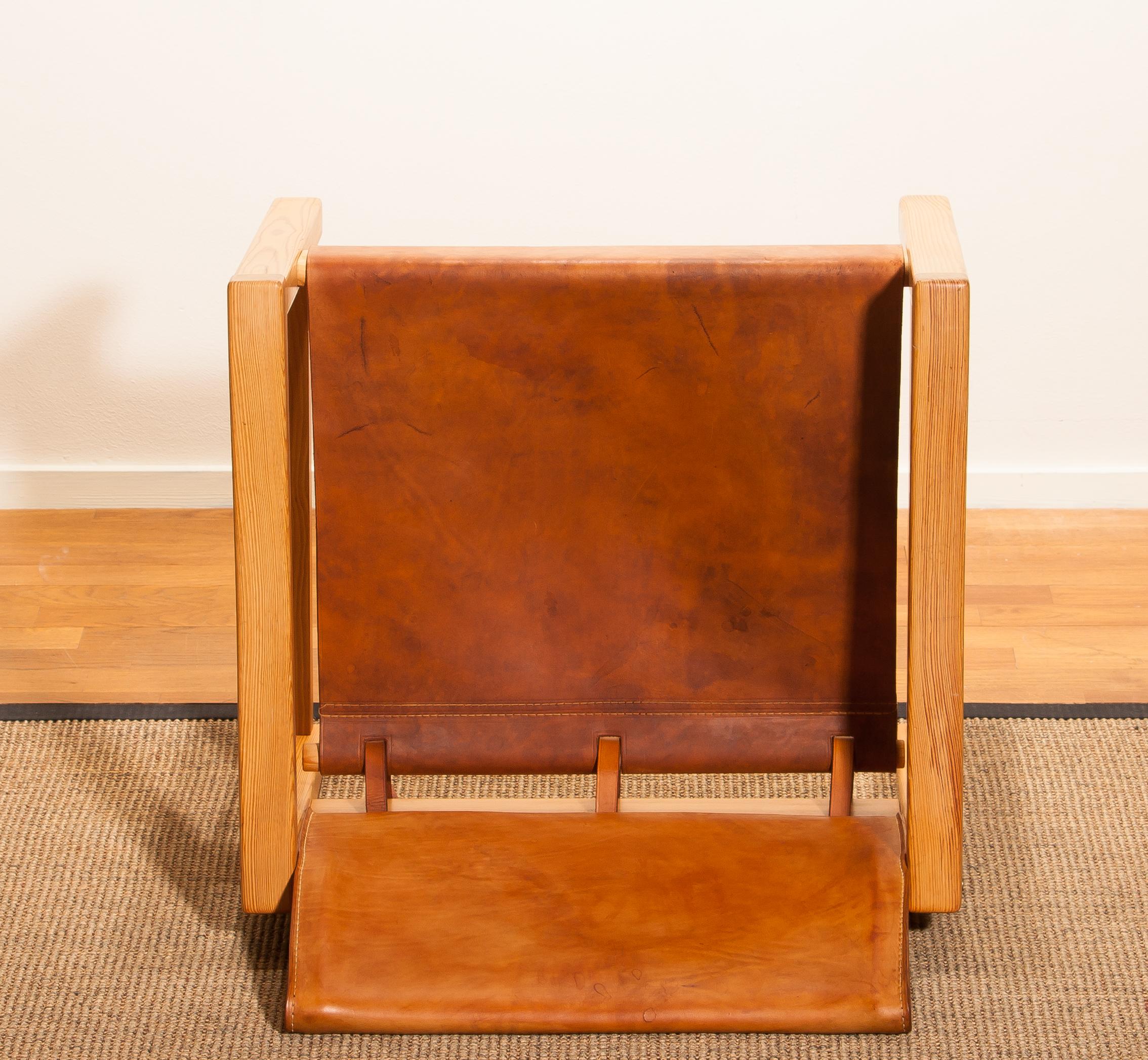 Late 20th Century 1970s, Cognac Leather Safari Chair by Karin Mobring, Sweden
