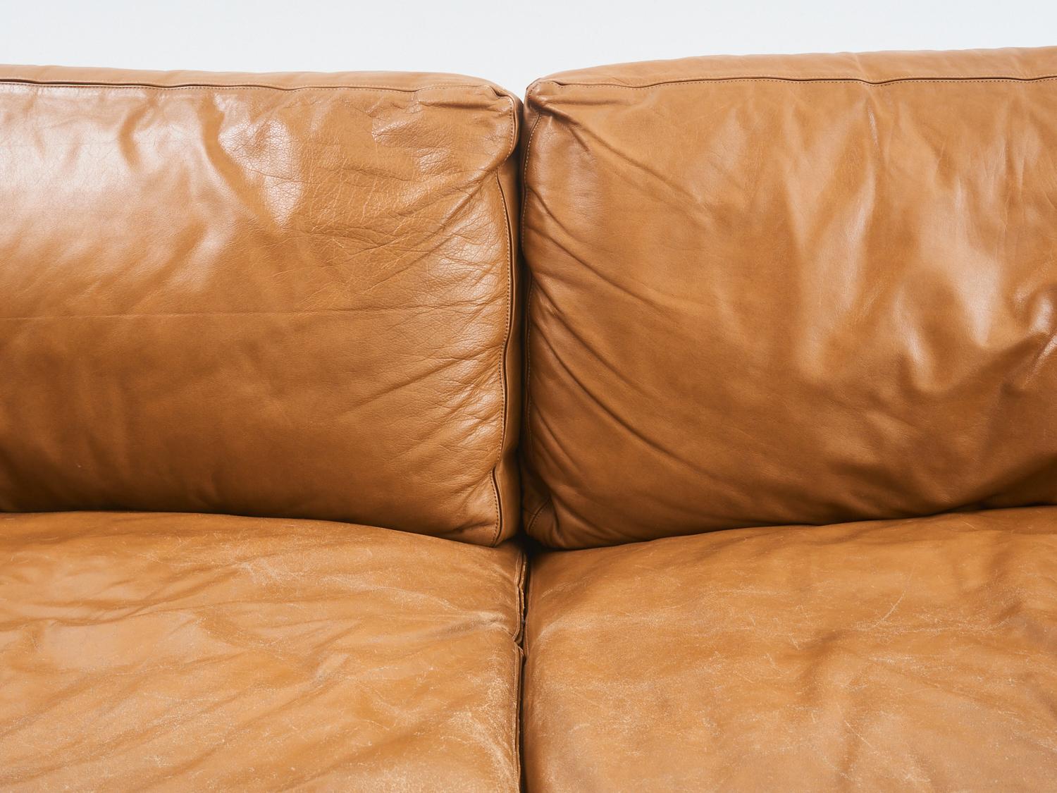 1970s Cognac Leather Sofa 1