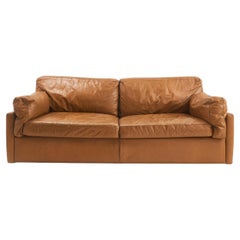 1970s Cognac Leather Sofa