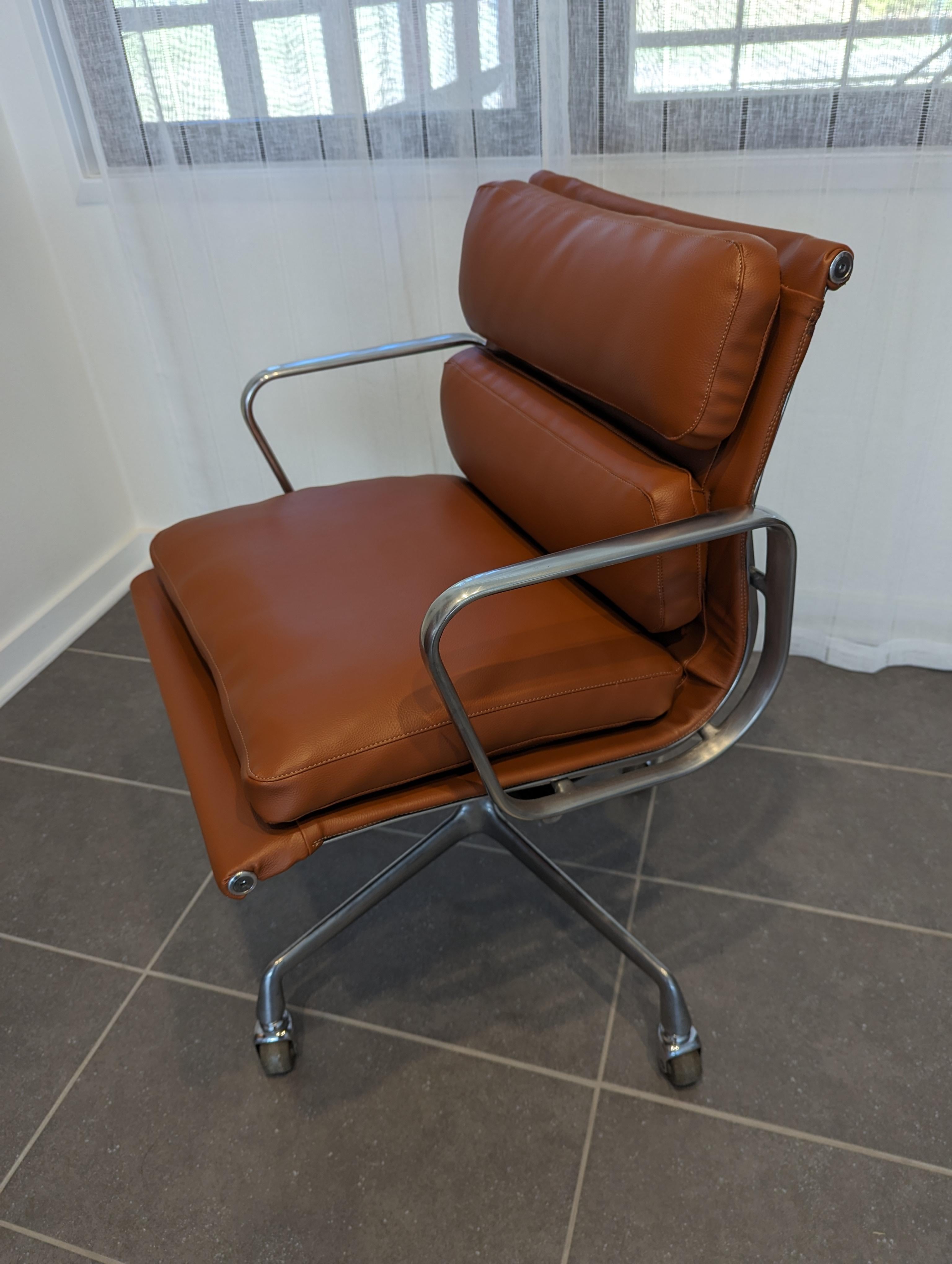 Mid-Century Modern 1970s Cognac Soft Pad Chair by Charles & Ray Eames for Herman Miller