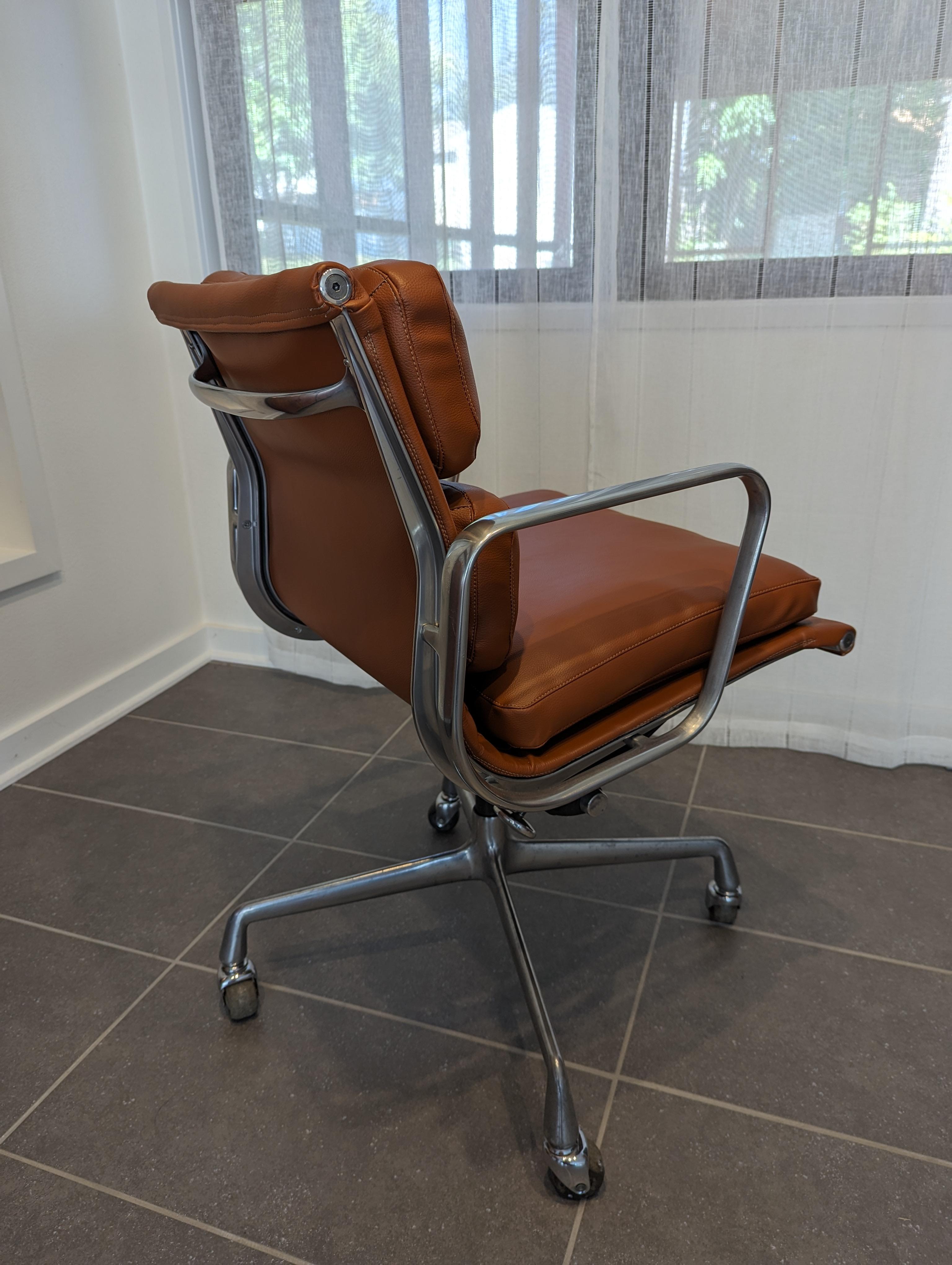 Late 20th Century 1970s Cognac Soft Pad Chair by Charles & Ray Eames for Herman Miller