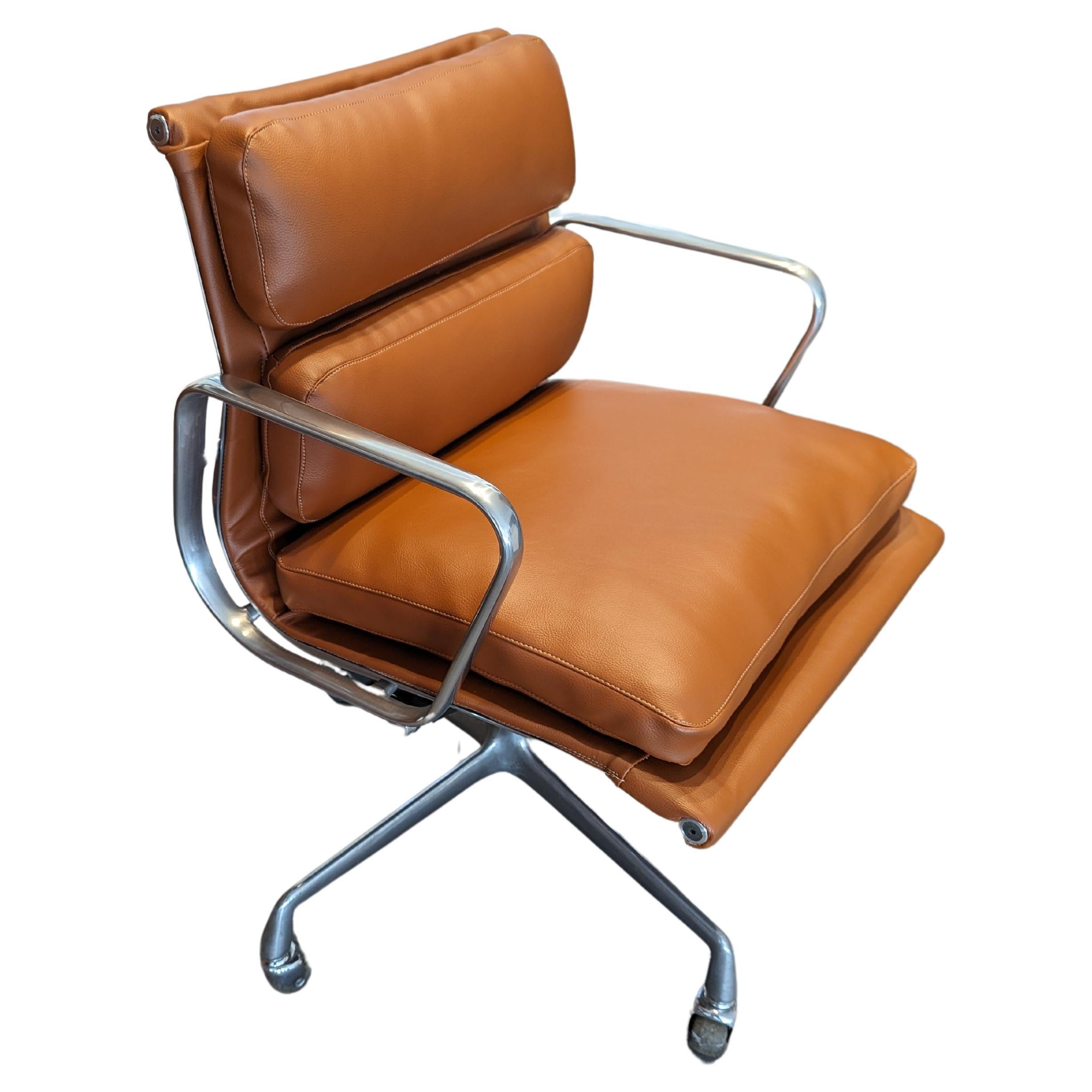1970s Cognac Soft Pad Chair by Charles & Ray Eames for Herman Miller