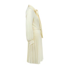 1970s Colin Glascoe Pleated Skirt Shirt Dress with Belt