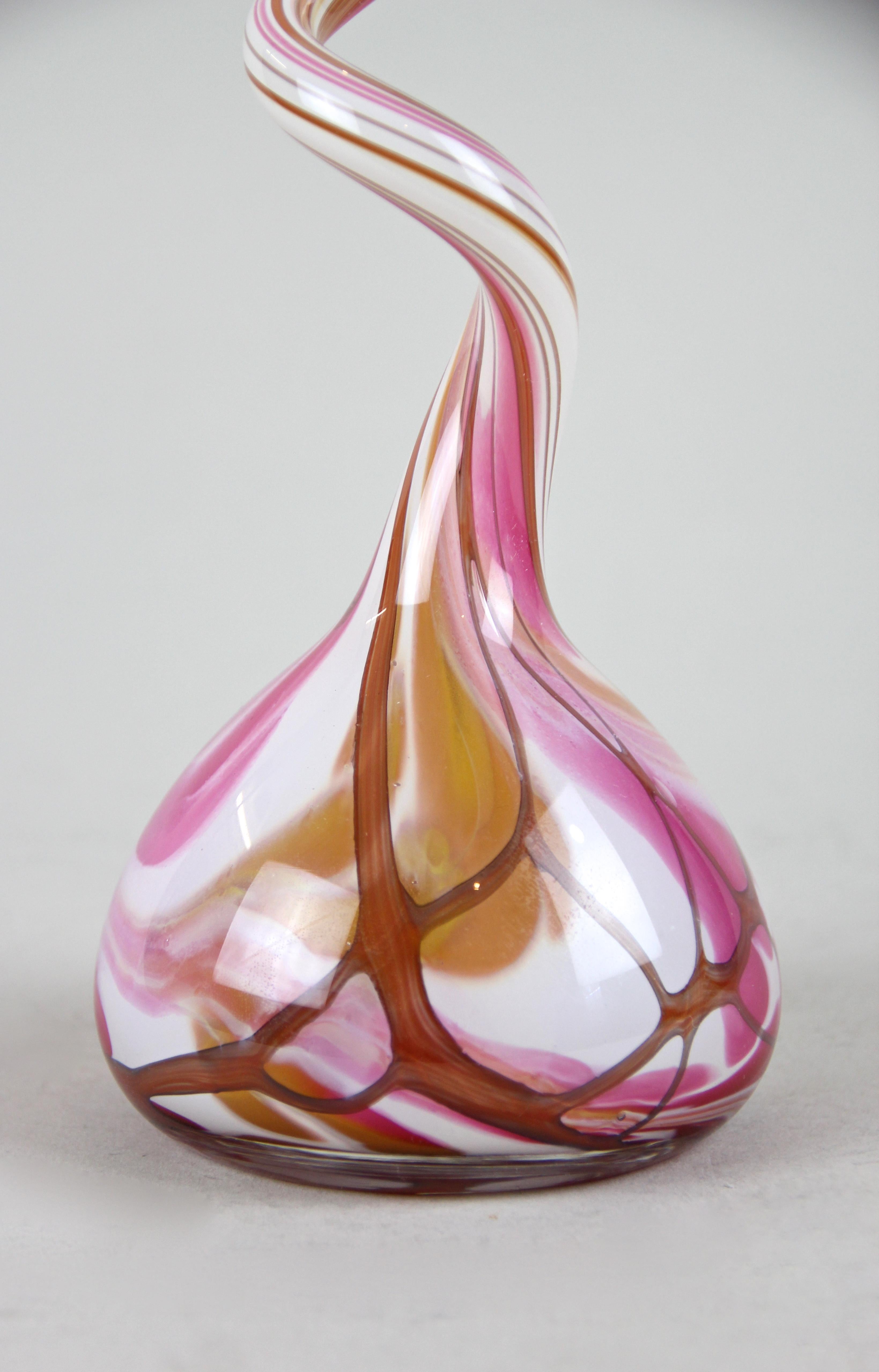 Mid-Century Modern 1970s Colored Flashed Glass Vase, Austria, circa 1970 For Sale