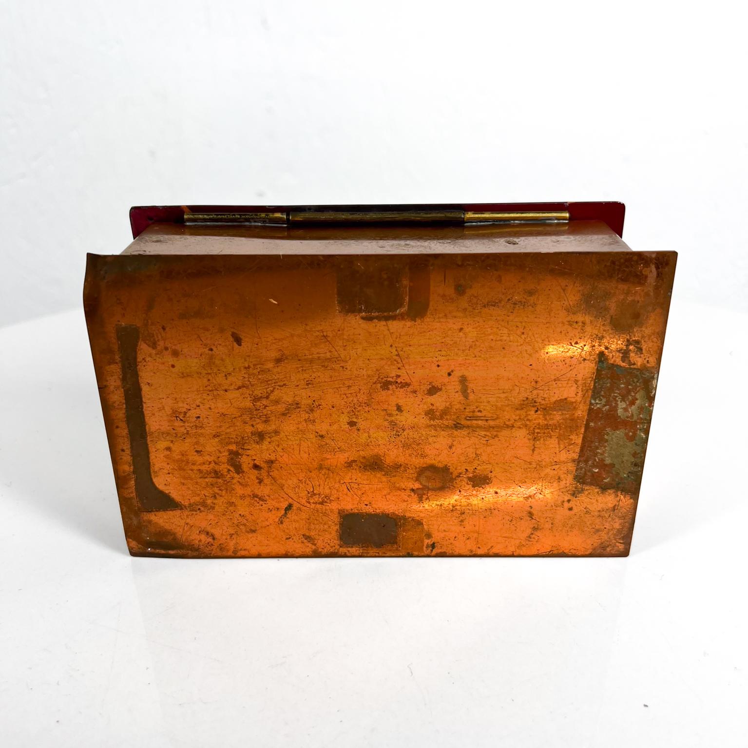 1970s Elegant Copper Enamel Artisan Trinket Box 10