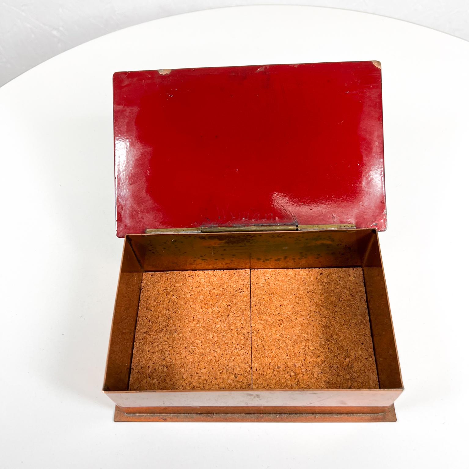 20th Century 1970s Elegant Copper Enamel Artisan Trinket Box
