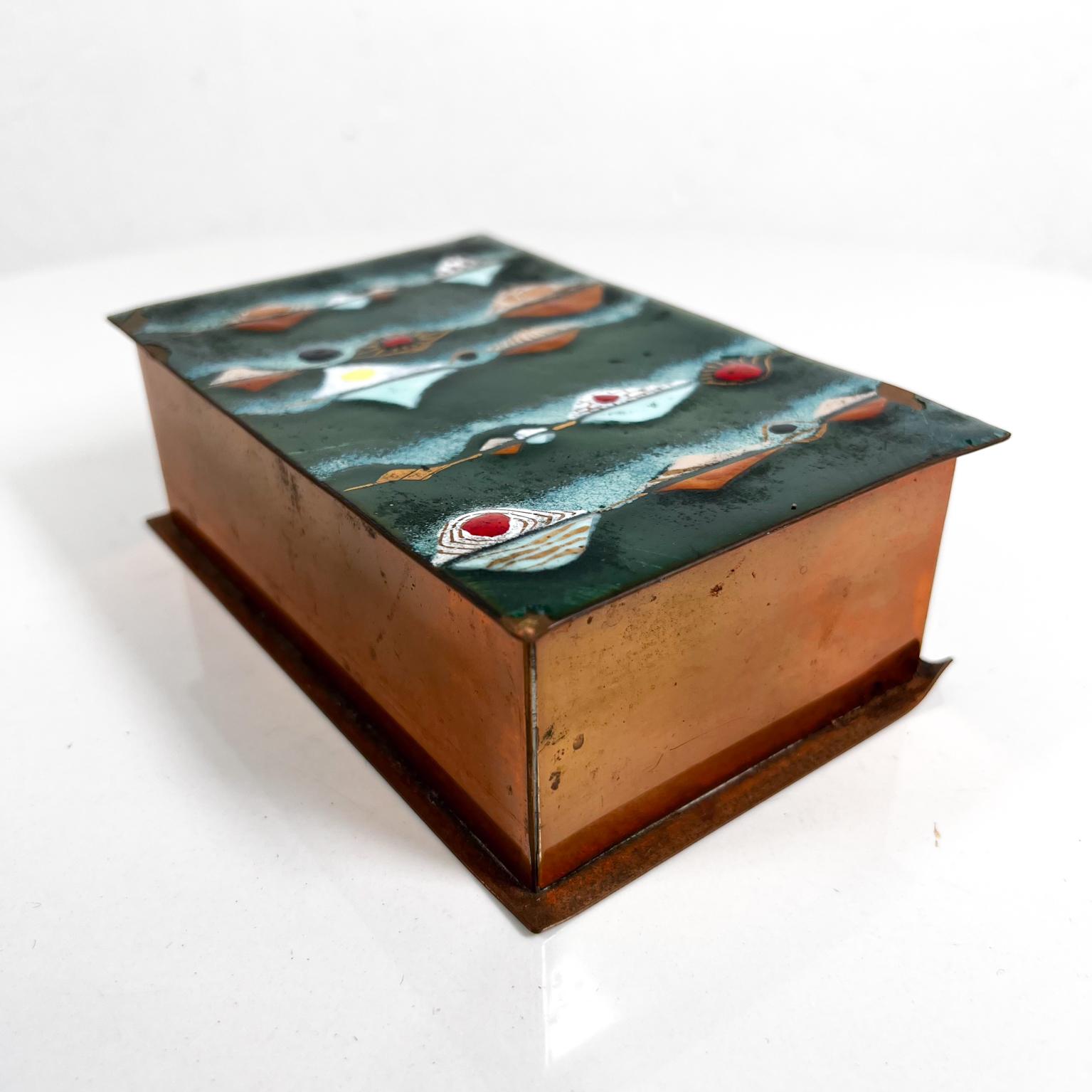 1970s Elegant Copper Enamel Artisan Trinket Box 2