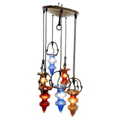 Retro 1970's Colorful Belgian Glass Chandelier by Nanny Still for Massive