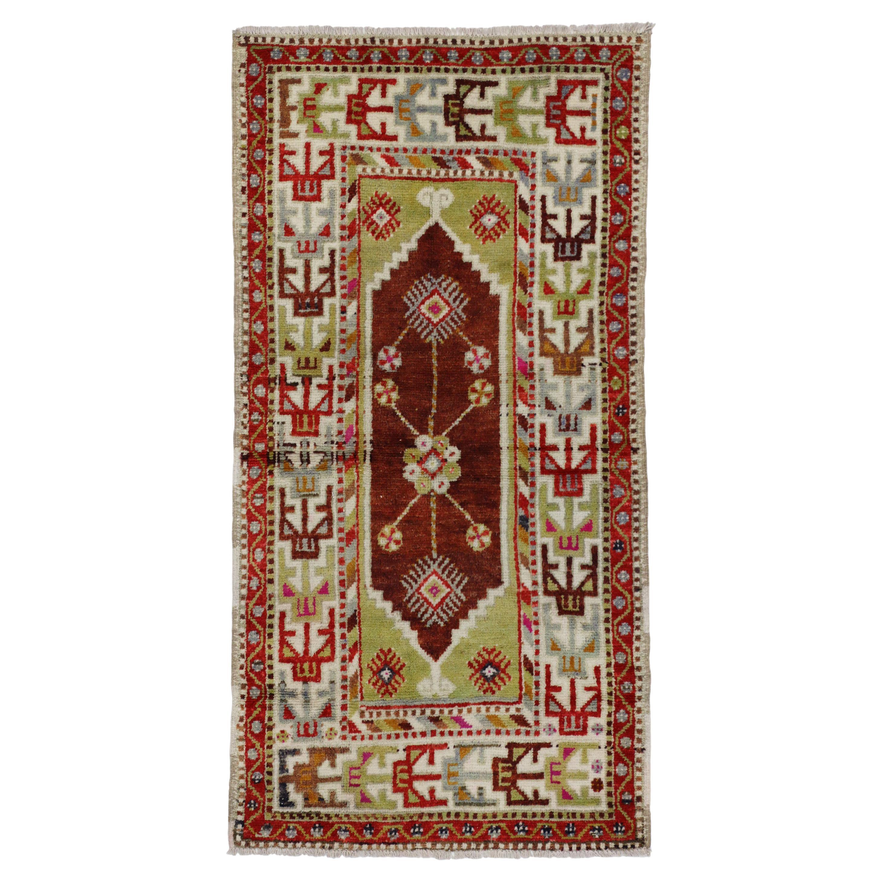 1970's Colorful Turkish Oushak Carpet