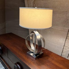 1970s Concentric Chrome Ring Table Lamp Mexico City