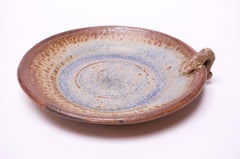 1970s Concentric Circle Stoneware Charger in Blue and Brown