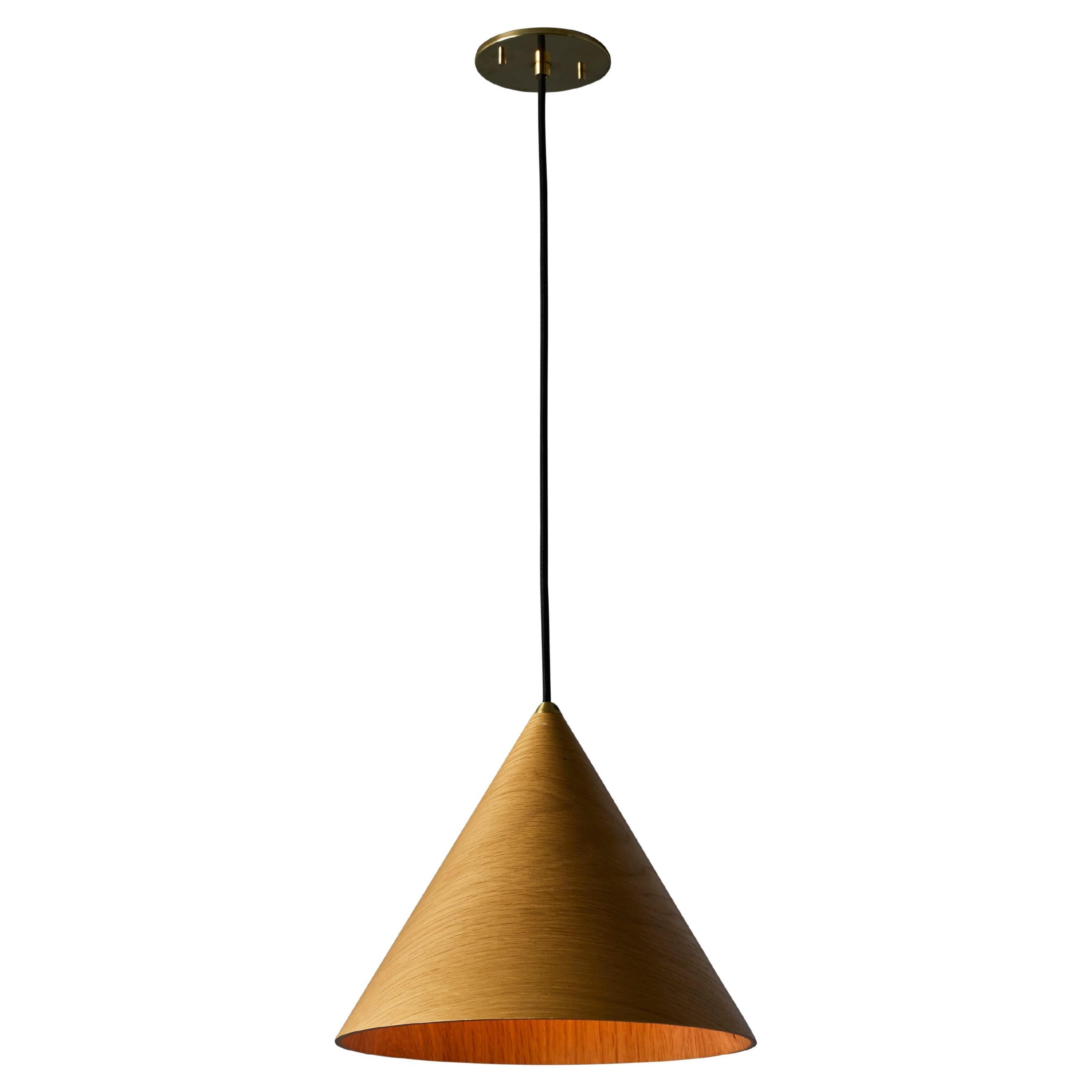 1970s Conical Wooden Pendant Lamp Attributed to Hans Agne Jakobsson For Sale