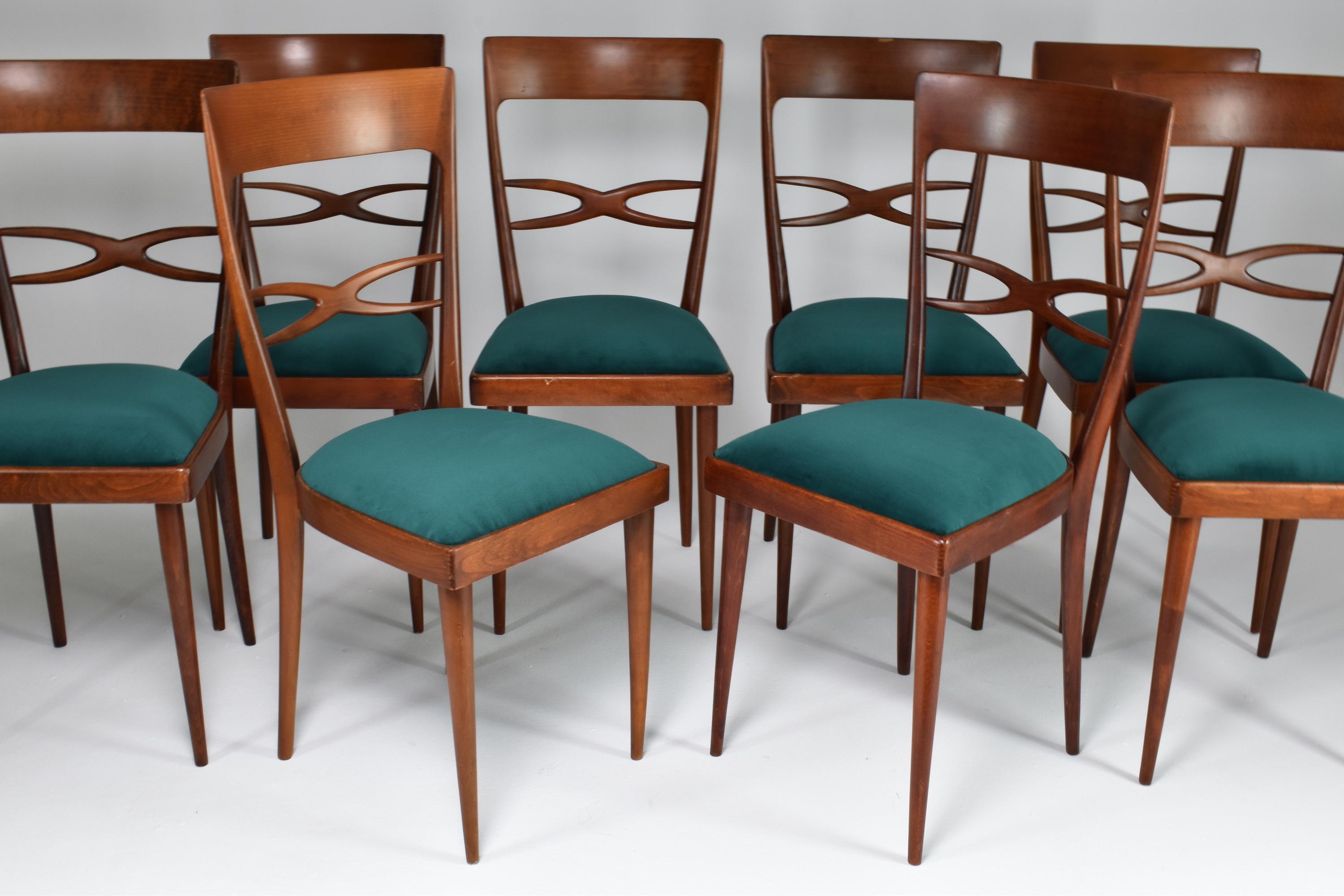 1970's Consorzio Sedie Friuli Restored Dining Chairs, Set of 8 6