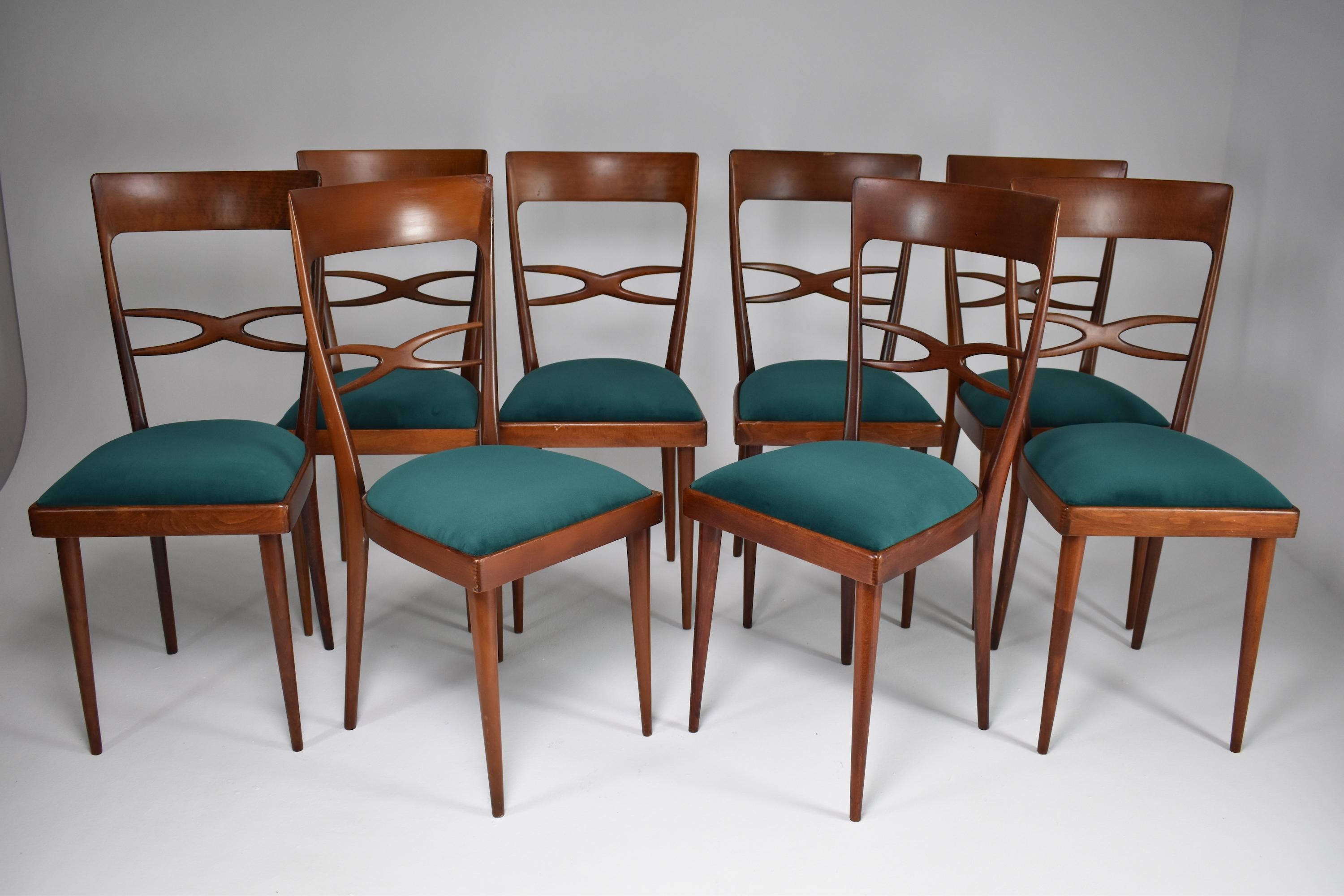 1970's Consorzio Sedie Friuli Restored Dining Chairs, Set of 8 7