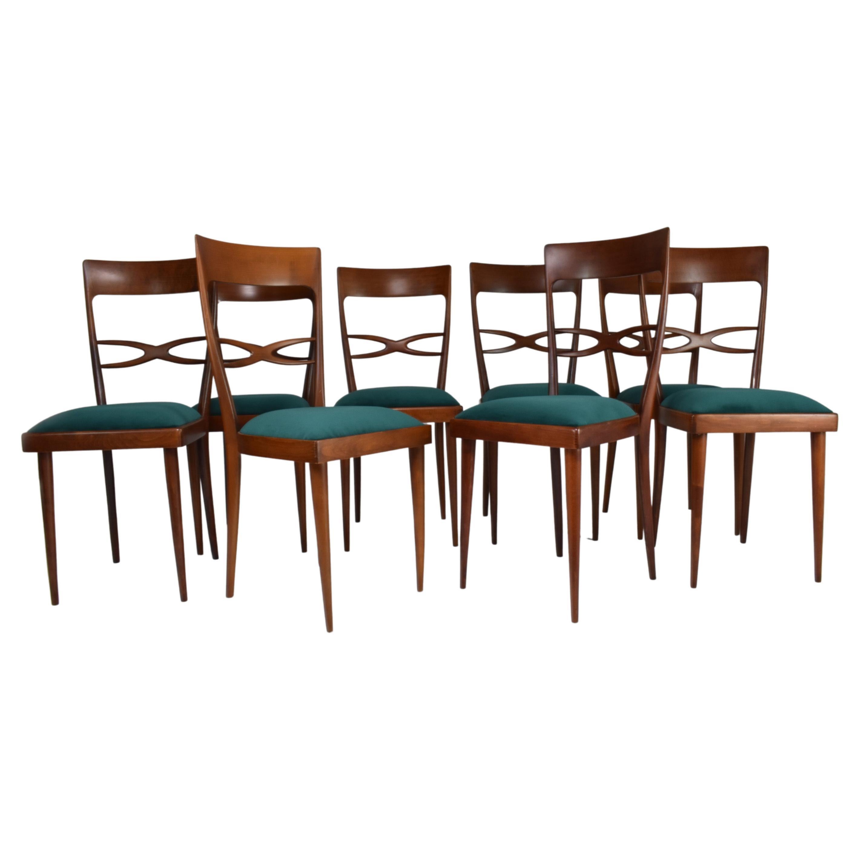 1970's Consorzio Sedie Friuli Restored Dining Chairs, Set of 8