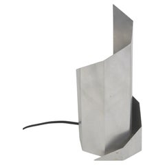 1970s Constructivist Table Lamp in Folded Aluminum by Godley-Schwan MoMA NY