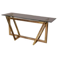 1970s Contemporary Abstract Brass Console Table