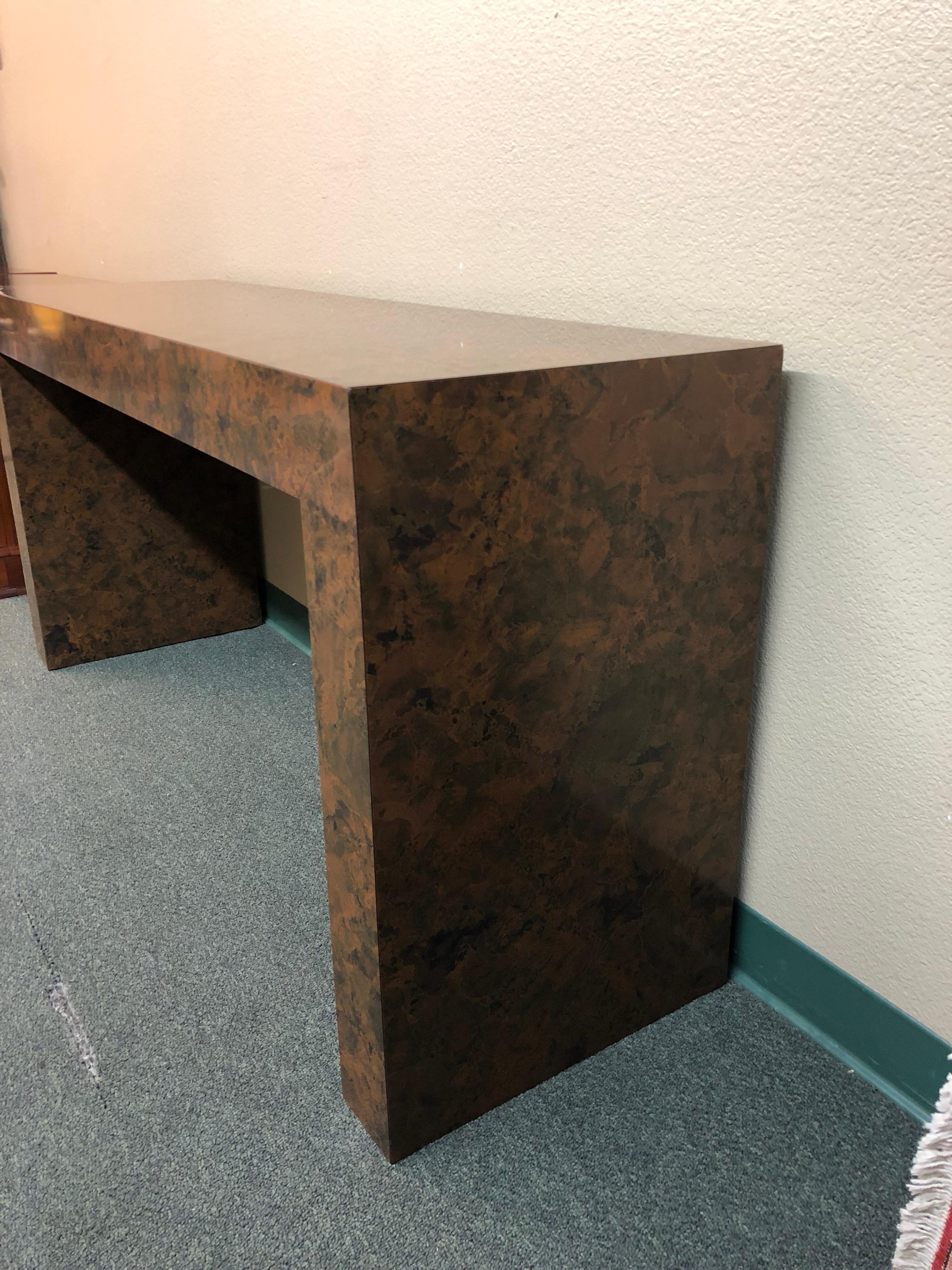 American 1970s Contemporary Veneer Console Table