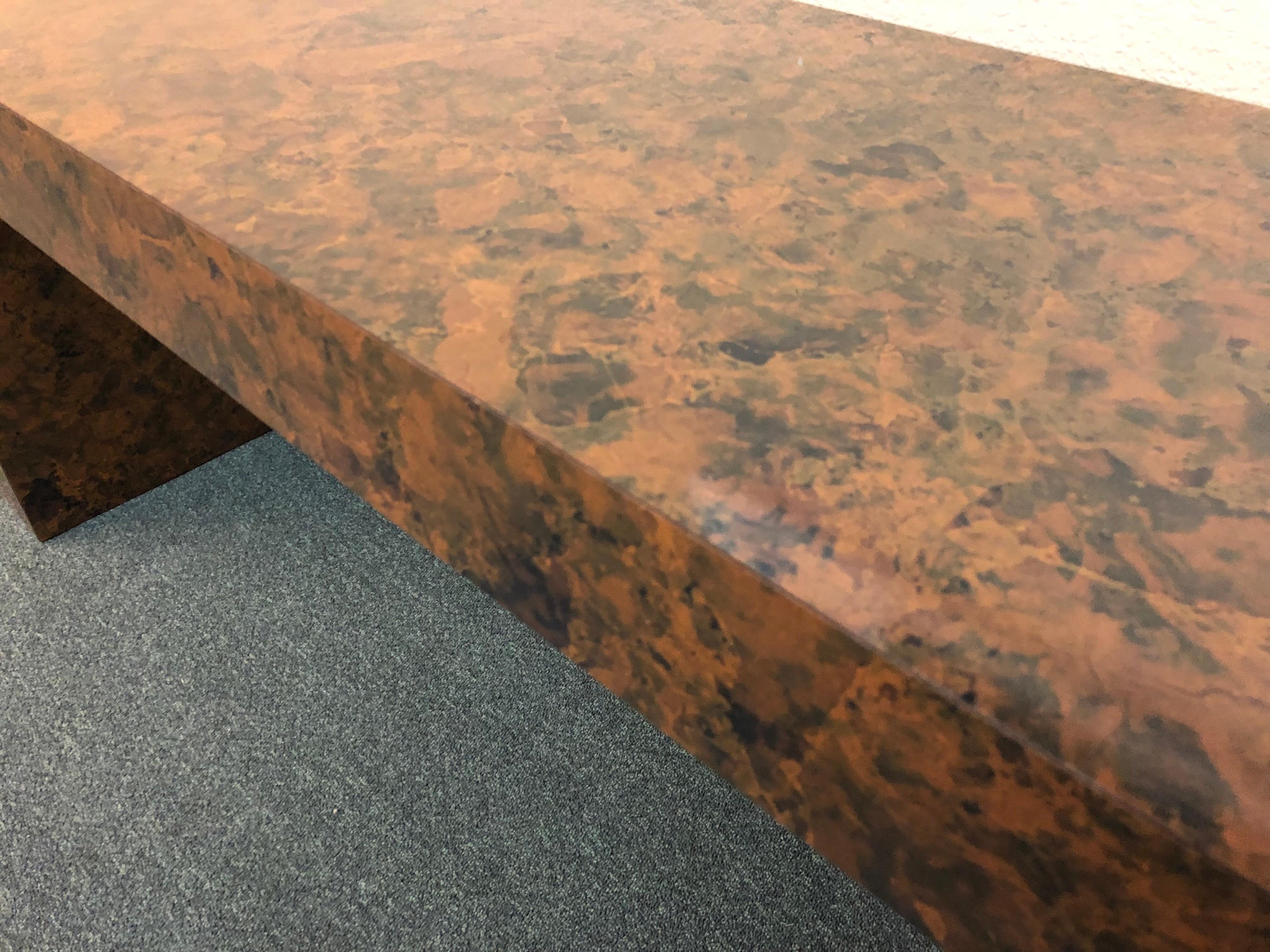 1970s Contemporary Veneer Console Table In Good Condition In San Francisco, CA