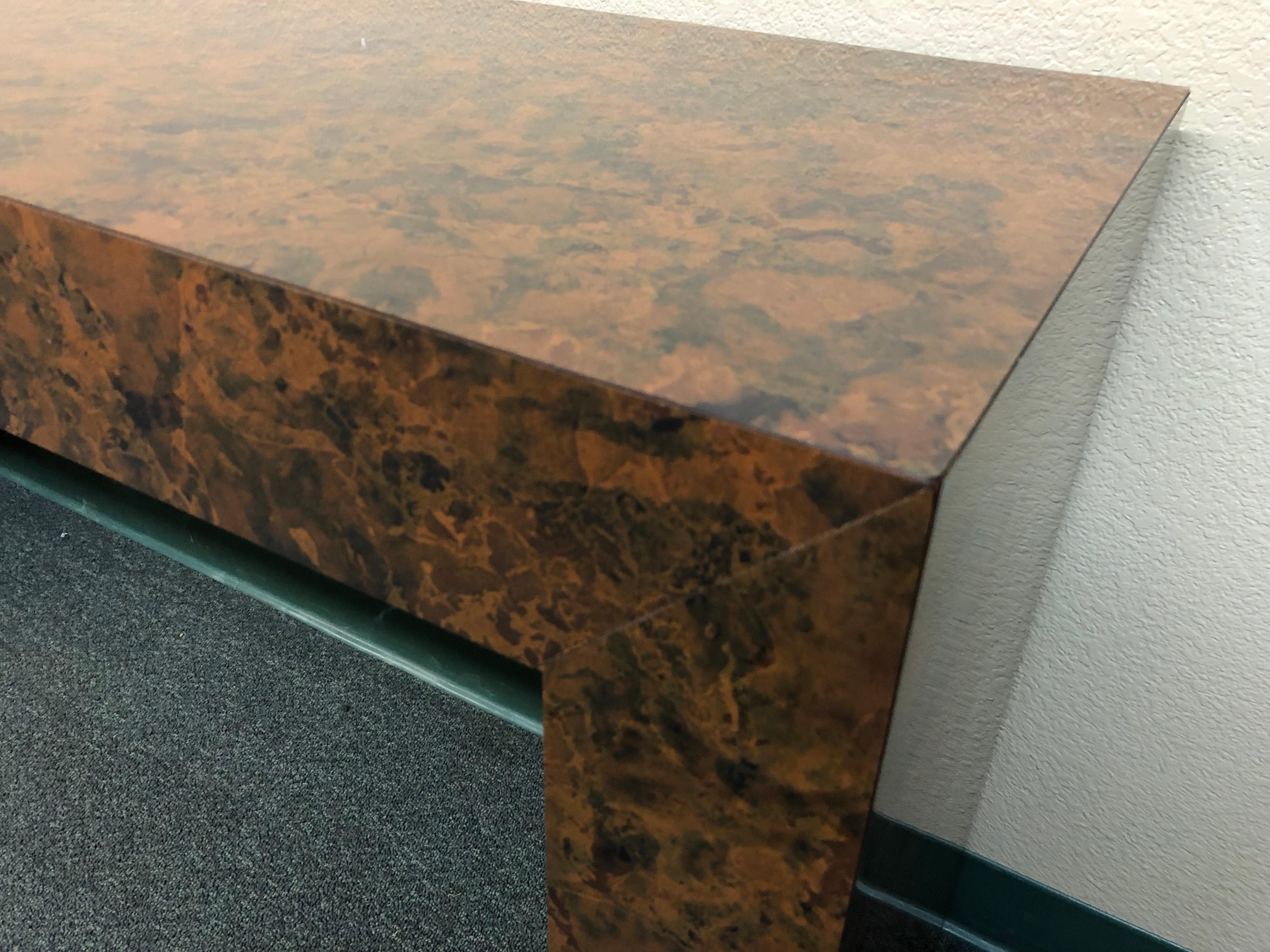 1970s Contemporary Veneer Console Table 1