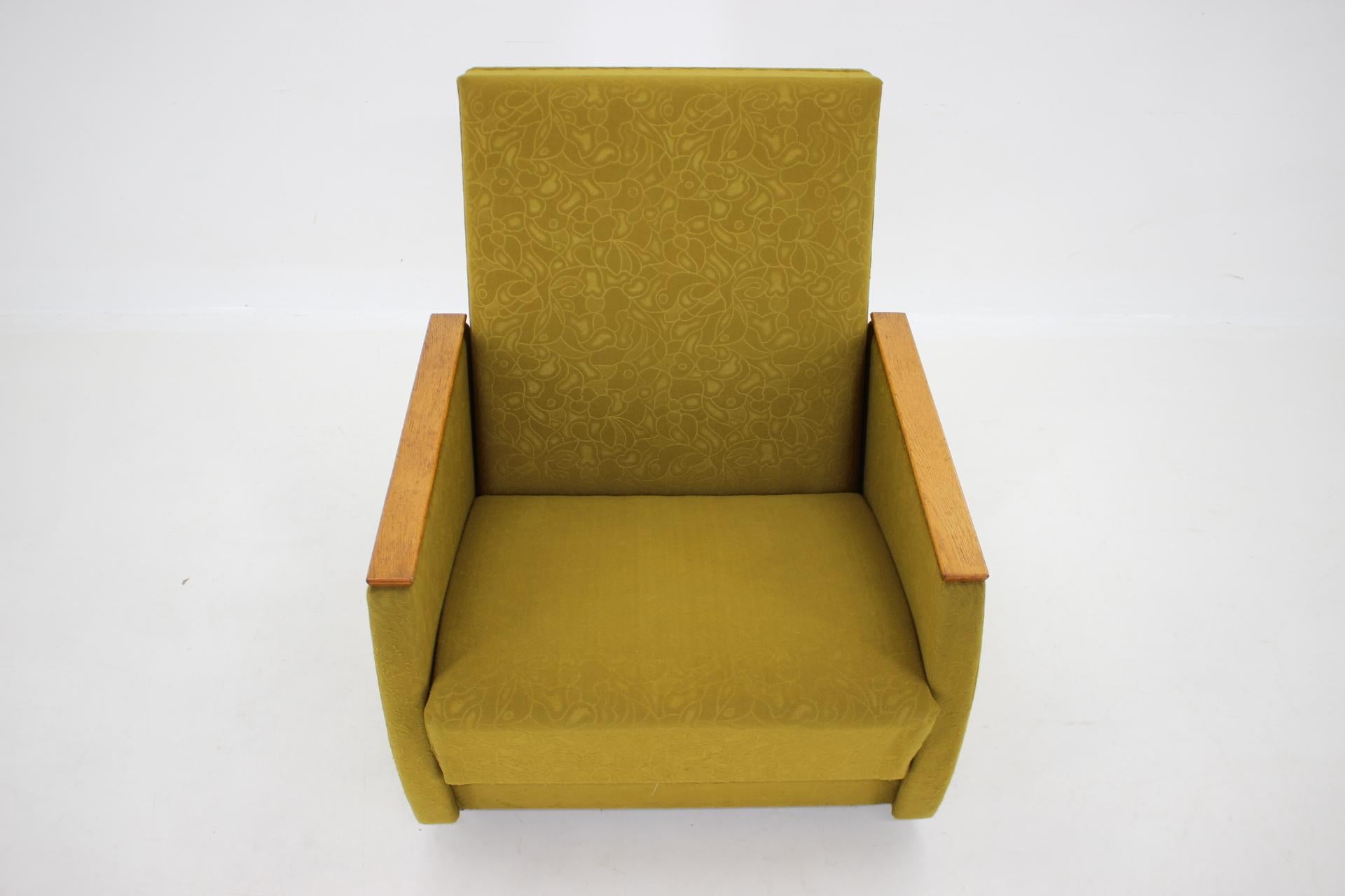 Fabric 1970s Convertible Armchair, Czechoslovakia 2 Items Available For Sale