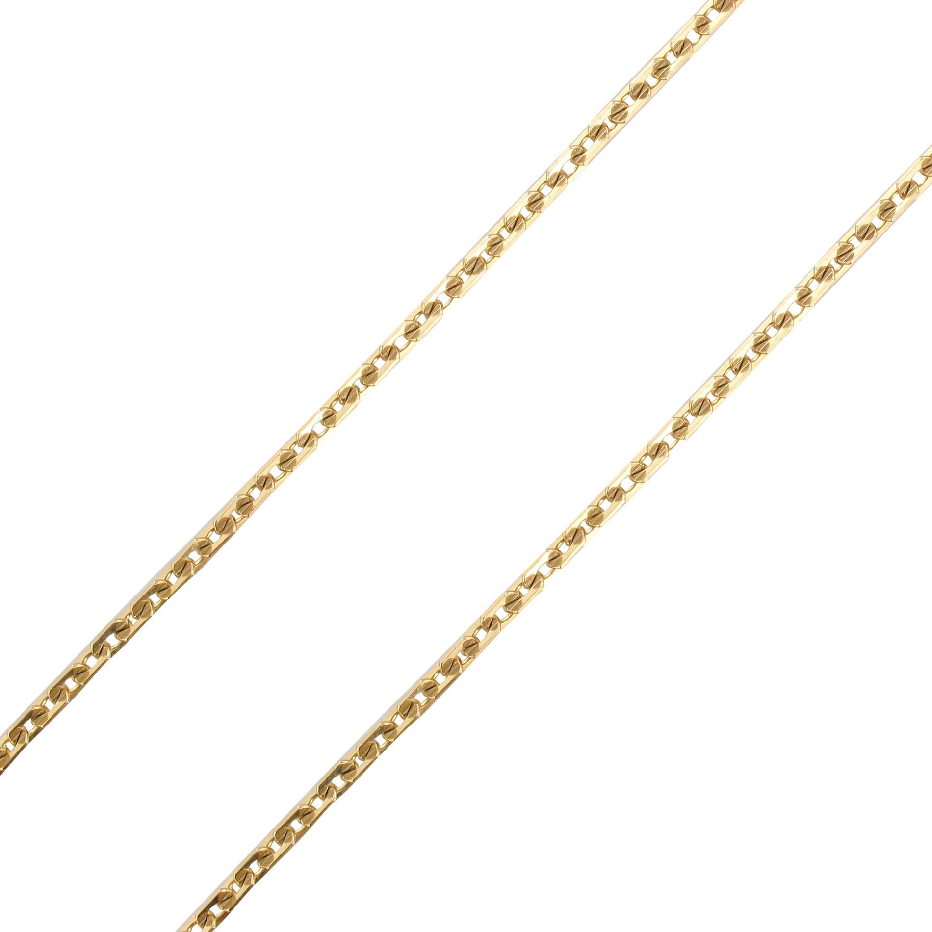 Retro 1970s Convict Link 18 Karat Rose Gold Chain Necklace Unisex