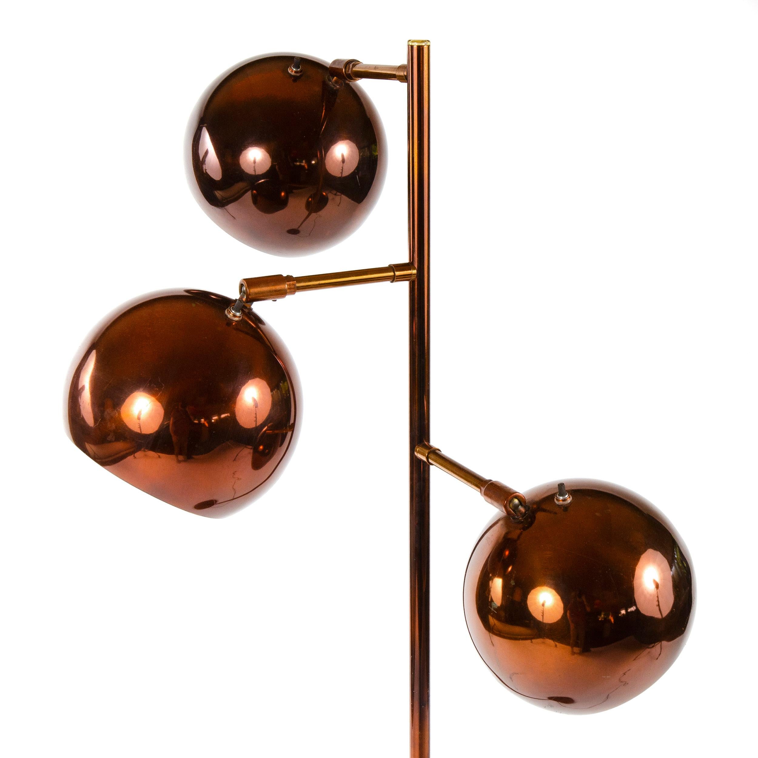 Mid-Century Modern 1970s Copper Floor Lamp by Koch & Lowy