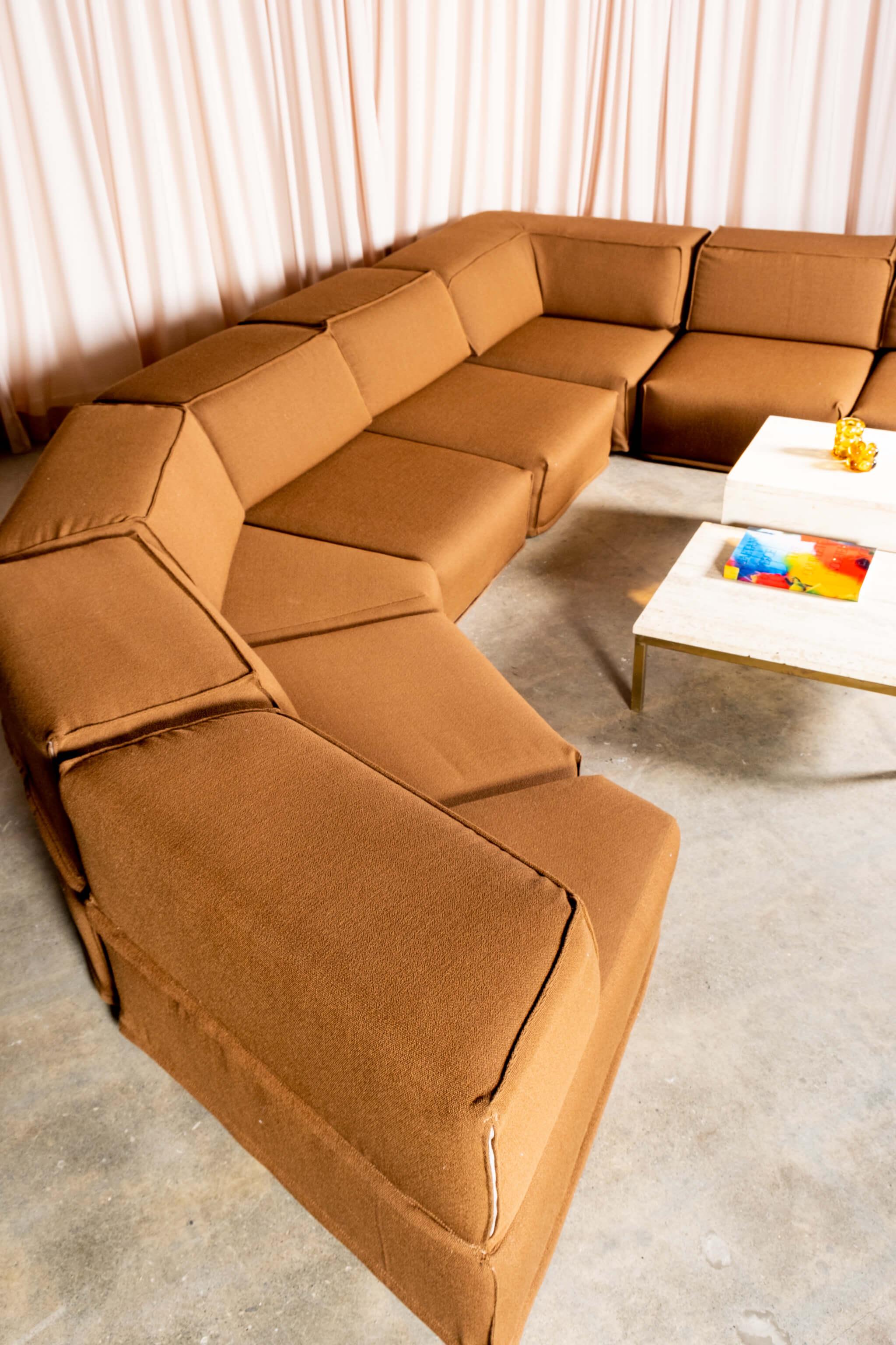 German 1970s Cor 'Trio' 8 Piece Modular Sofa by Team Form AG, Newly Reupholstered For Sale