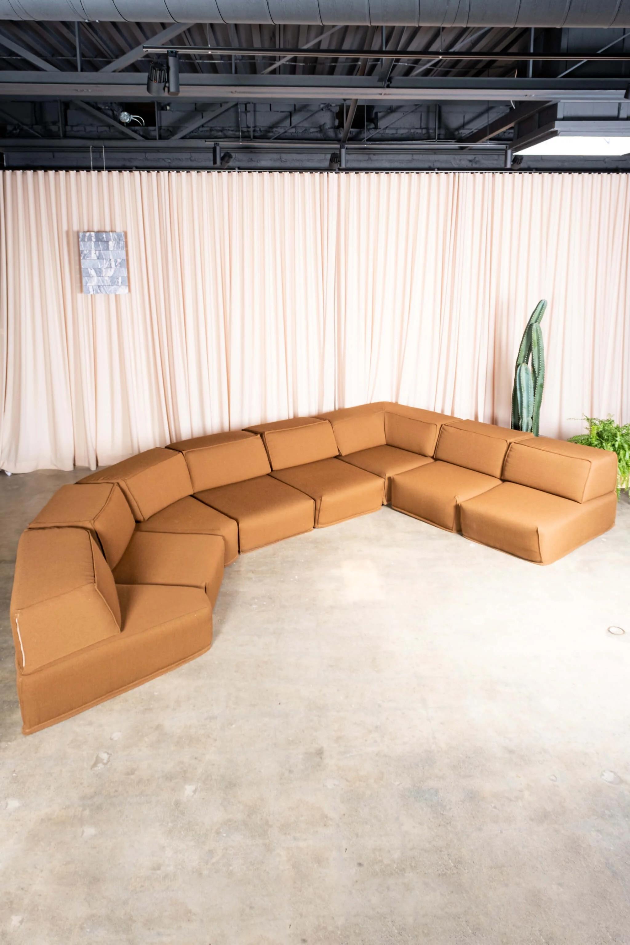 Late 20th Century 1970s Cor 'Trio' 8 Piece Modular Sofa by Team Form AG, Newly Reupholstered For Sale