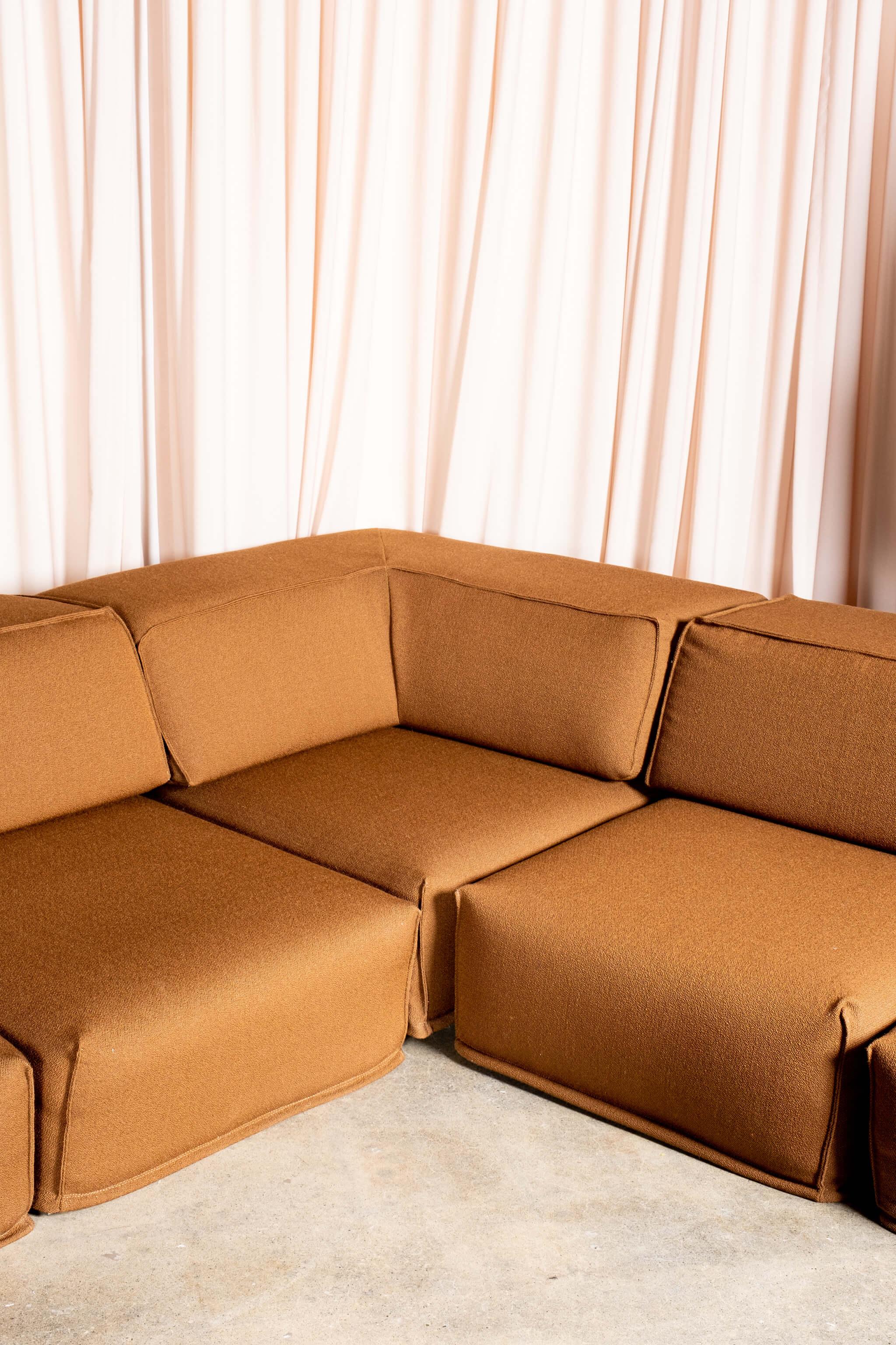 Fabric 1970s Cor 'Trio' 8 Piece Modular Sofa by Team Form AG, Newly Reupholstered For Sale